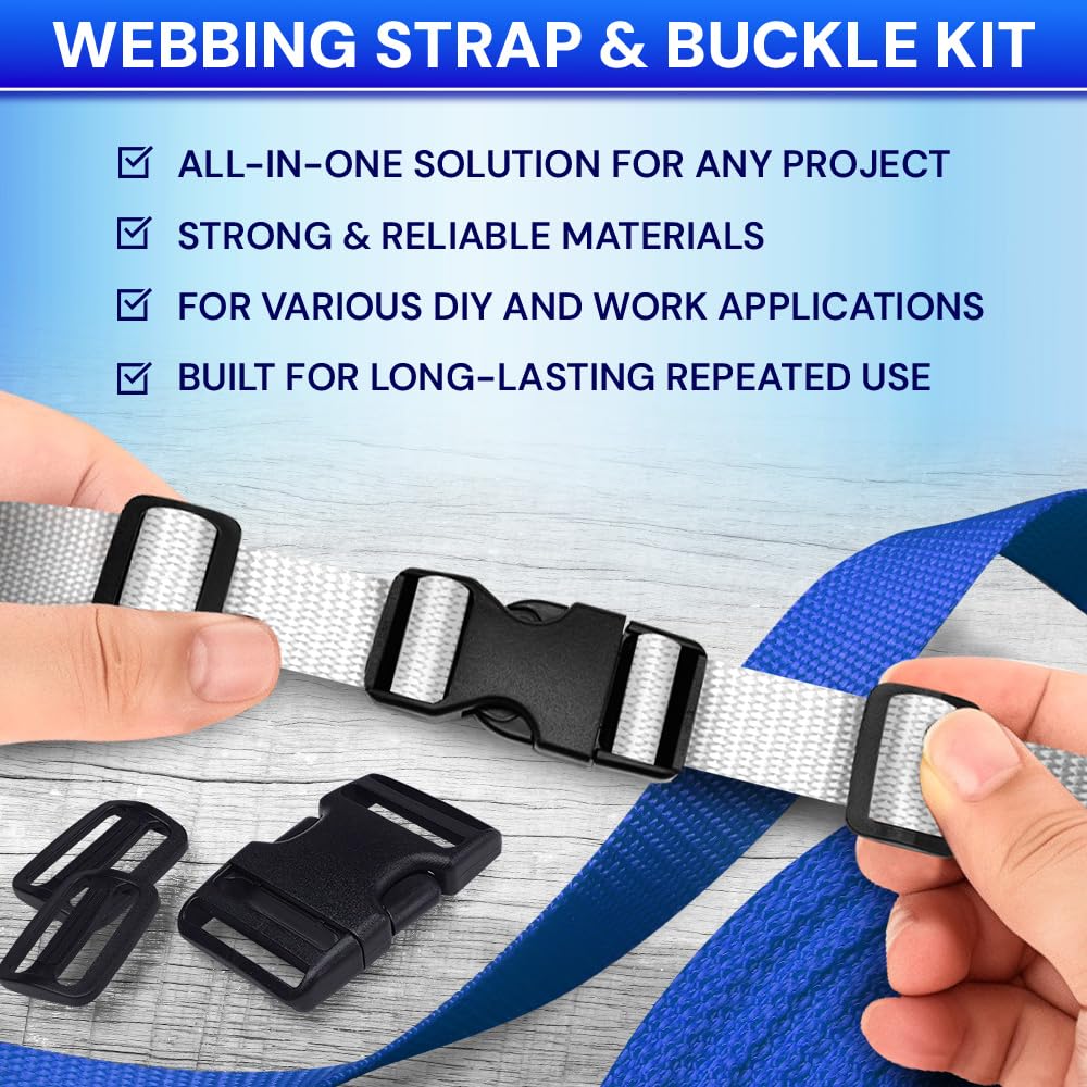 1" Buckles & Strap Kit – White – 6 Yards - image 2