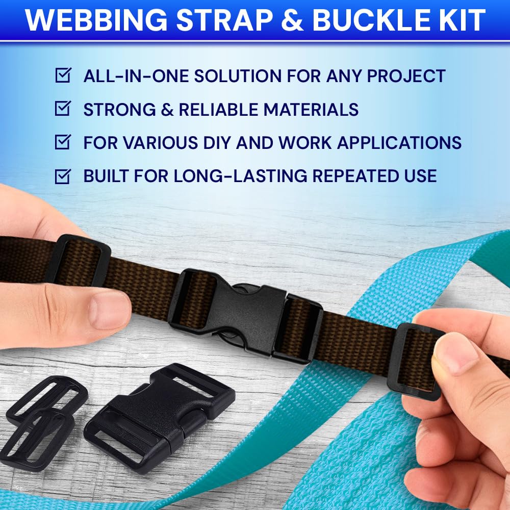 3/4" Buckles & Strap Kit – Brown – 6 Yards - image 2