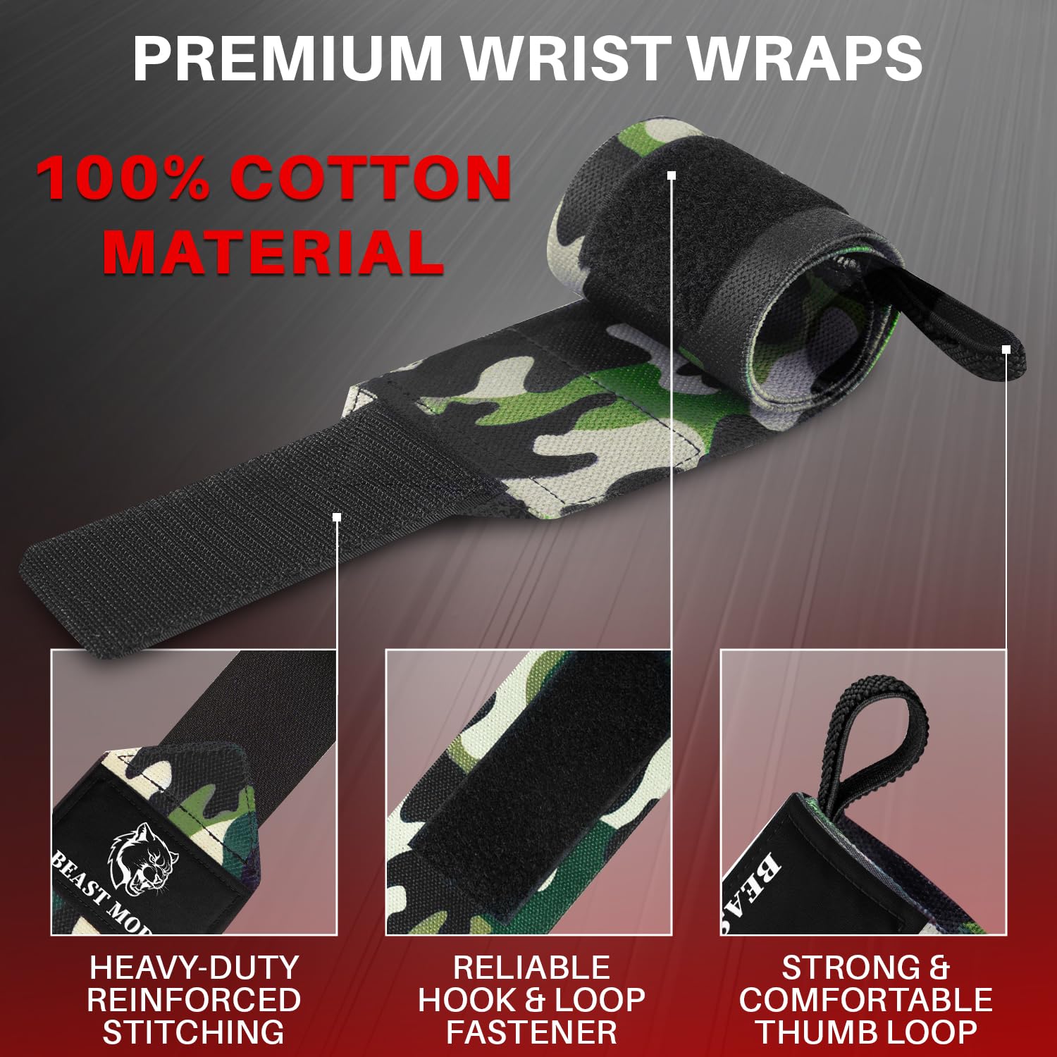 Wrist Wraps – Arms on Fire – Camo – 18 - image 3