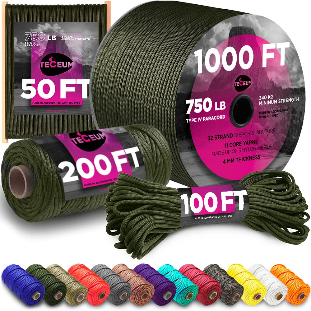 Paracord IV 750 Army Green – 1000 ft - image 1