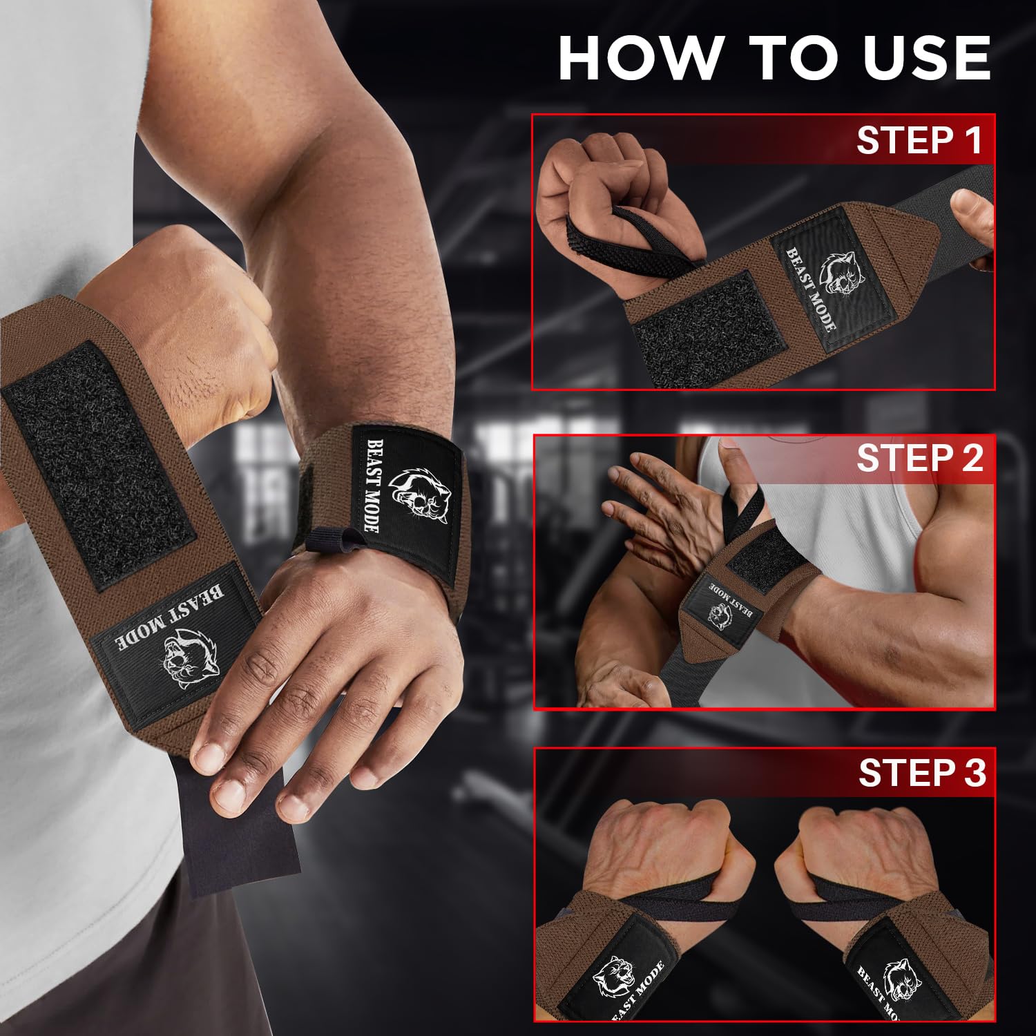Wrist Wraps – Queen of Lifts – Brown – 18 - image 7