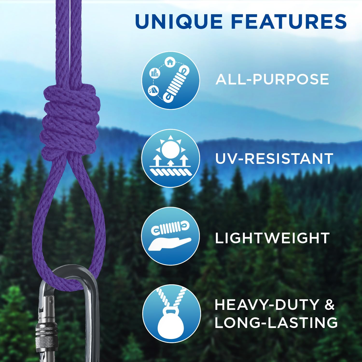 Rope Cotton 3/16" 50 ft Purple - image 4