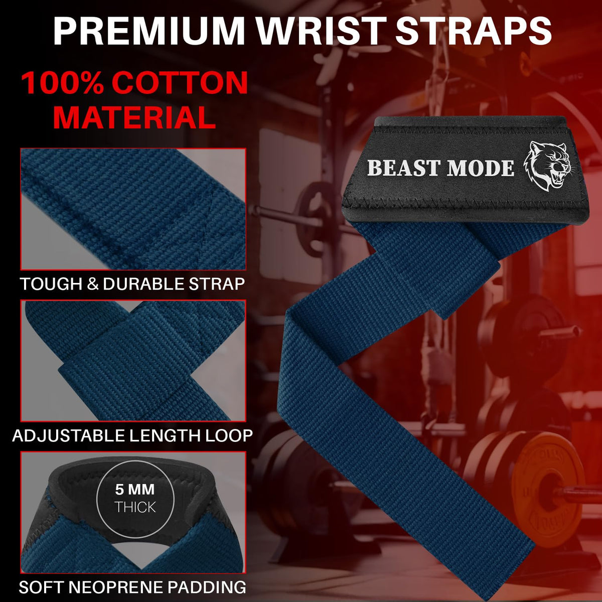 Wrist Straps – Arms on Fire – Navy Blue - image 3