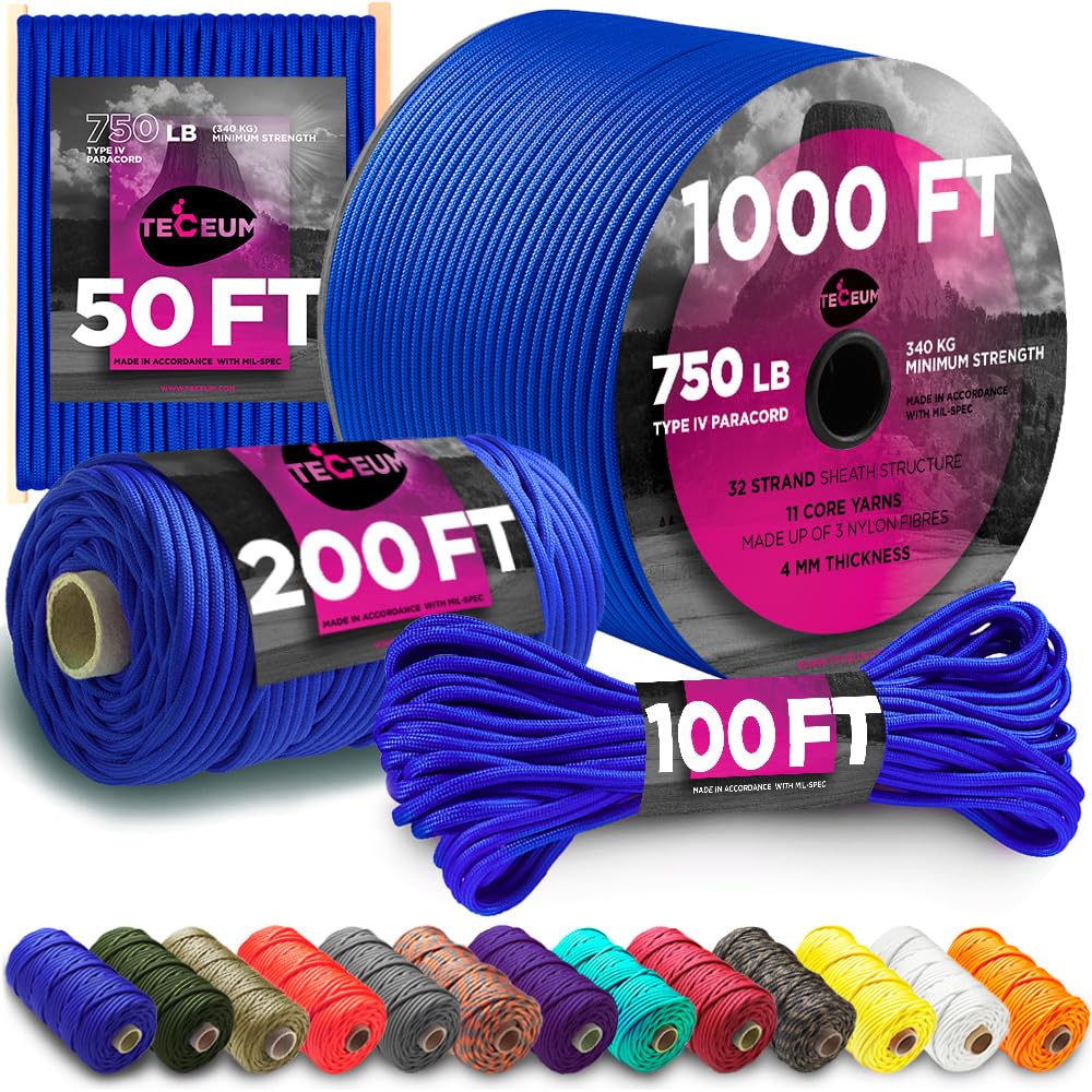 Paracord IV 750 Simple Blue (prev. Blue) – 100 ft - image 1