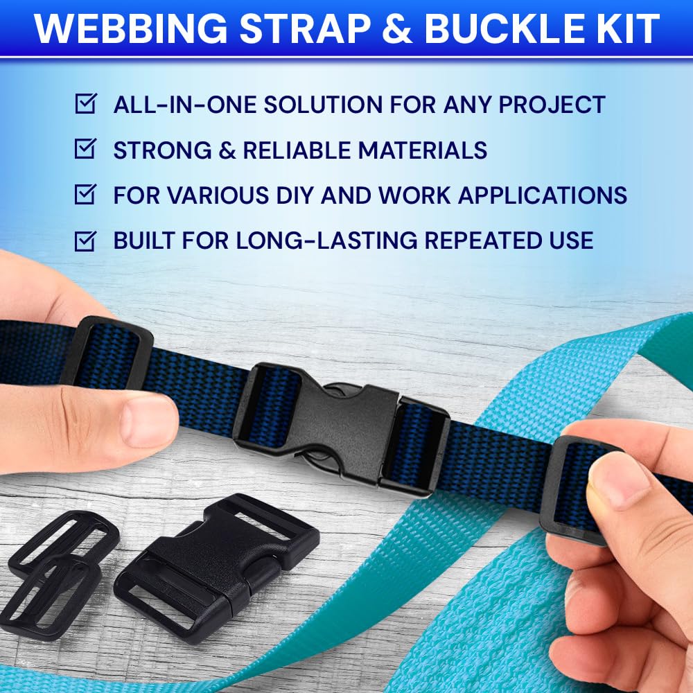 1" Buckles & Strap Kit – Navy Blue – 6 Yards - image 2