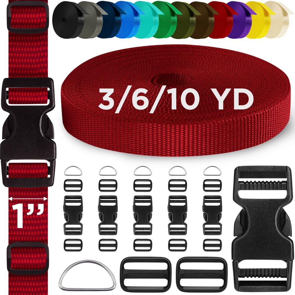 1" Buckles & Strap Kit – Red – 6 Yards - image 1