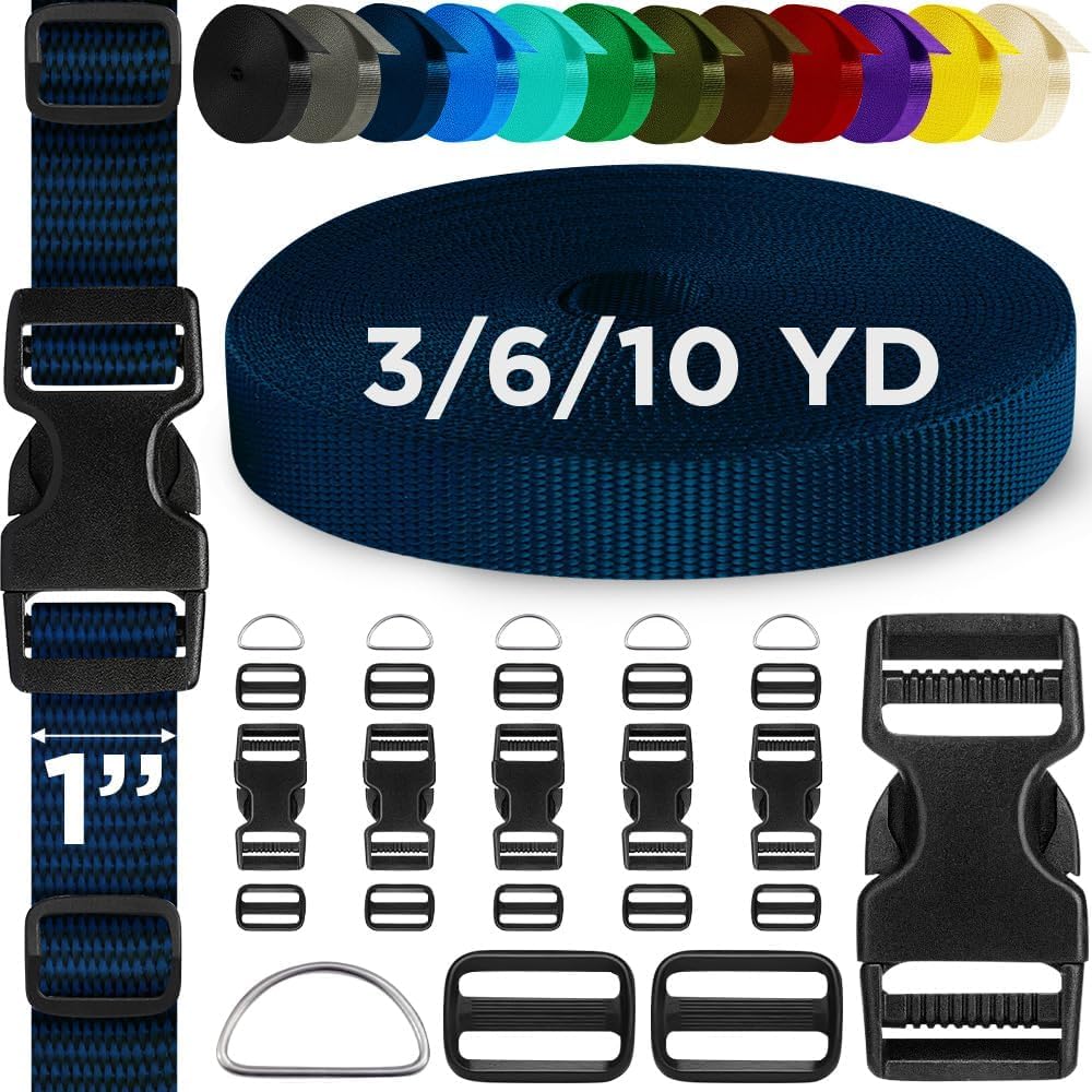 1" Buckles & Strap Kit – Navy Blue – 6 Yards - image 1