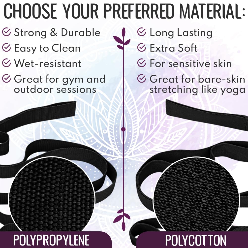 PT Stretching Loop Straps – Polypro – Black – 1” - image 3