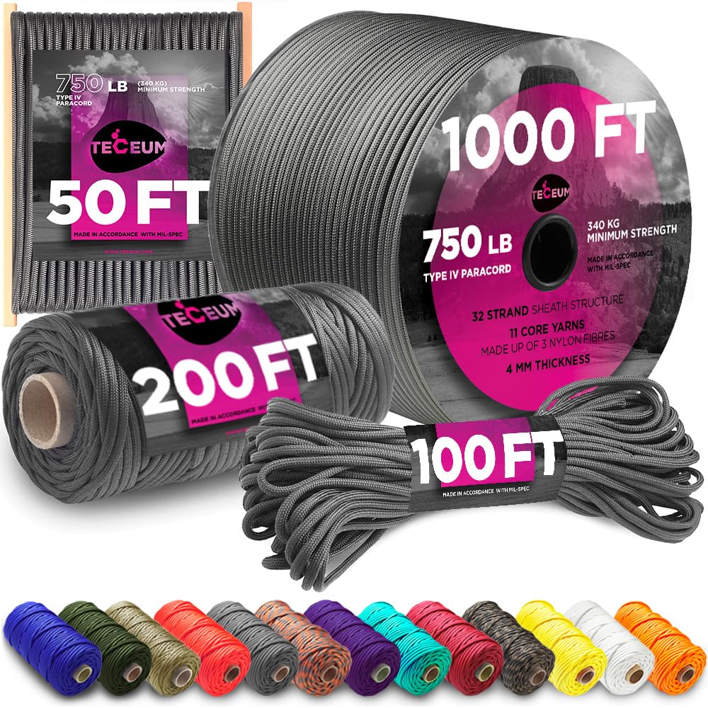 Paracord IV 750 Dark Grey – 1000 ft - image 1