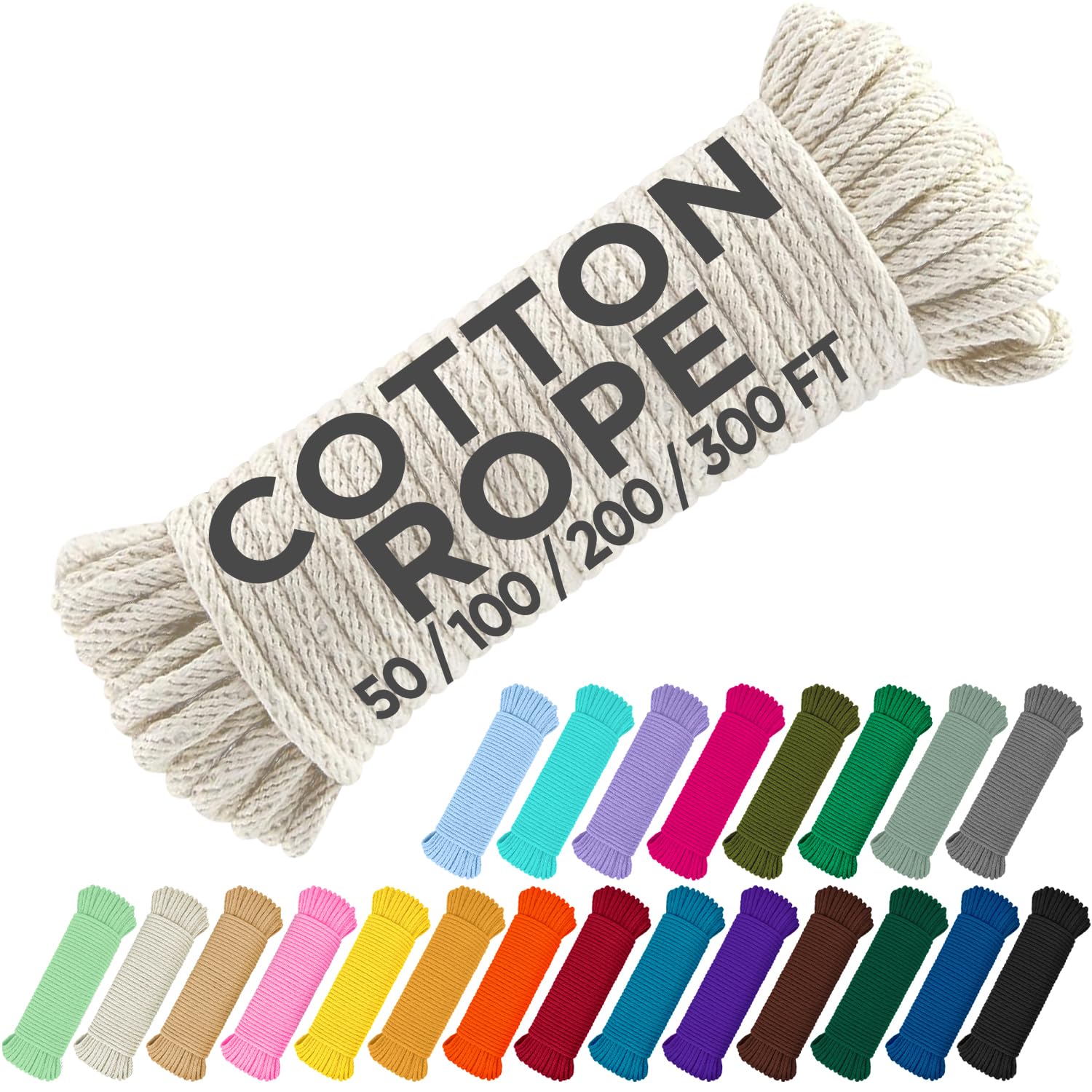 Rope Cotton 3/16" 50 ft Natural - image 1
