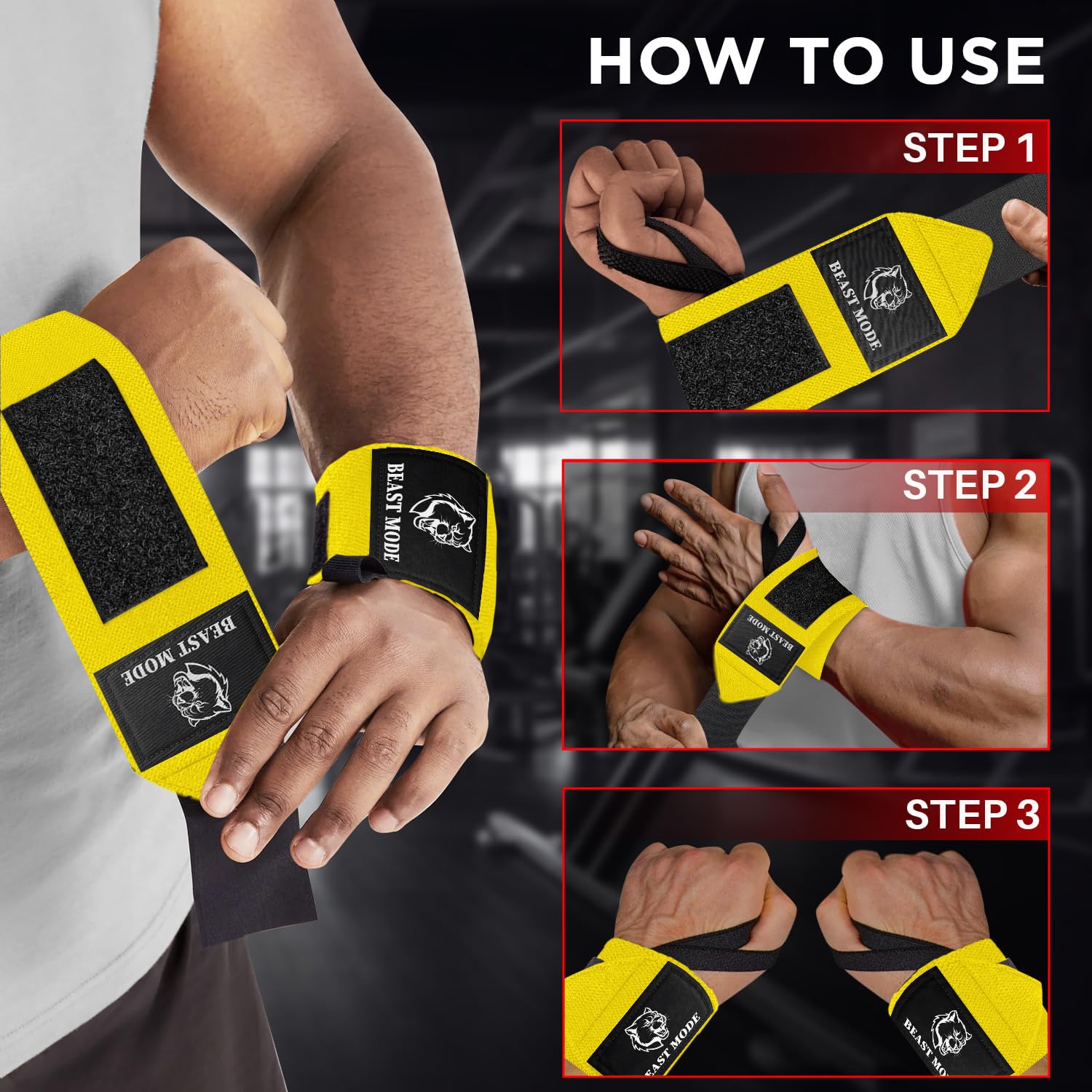 Wrist Wraps – Arms on Fire – Yellow – 18 - image 7