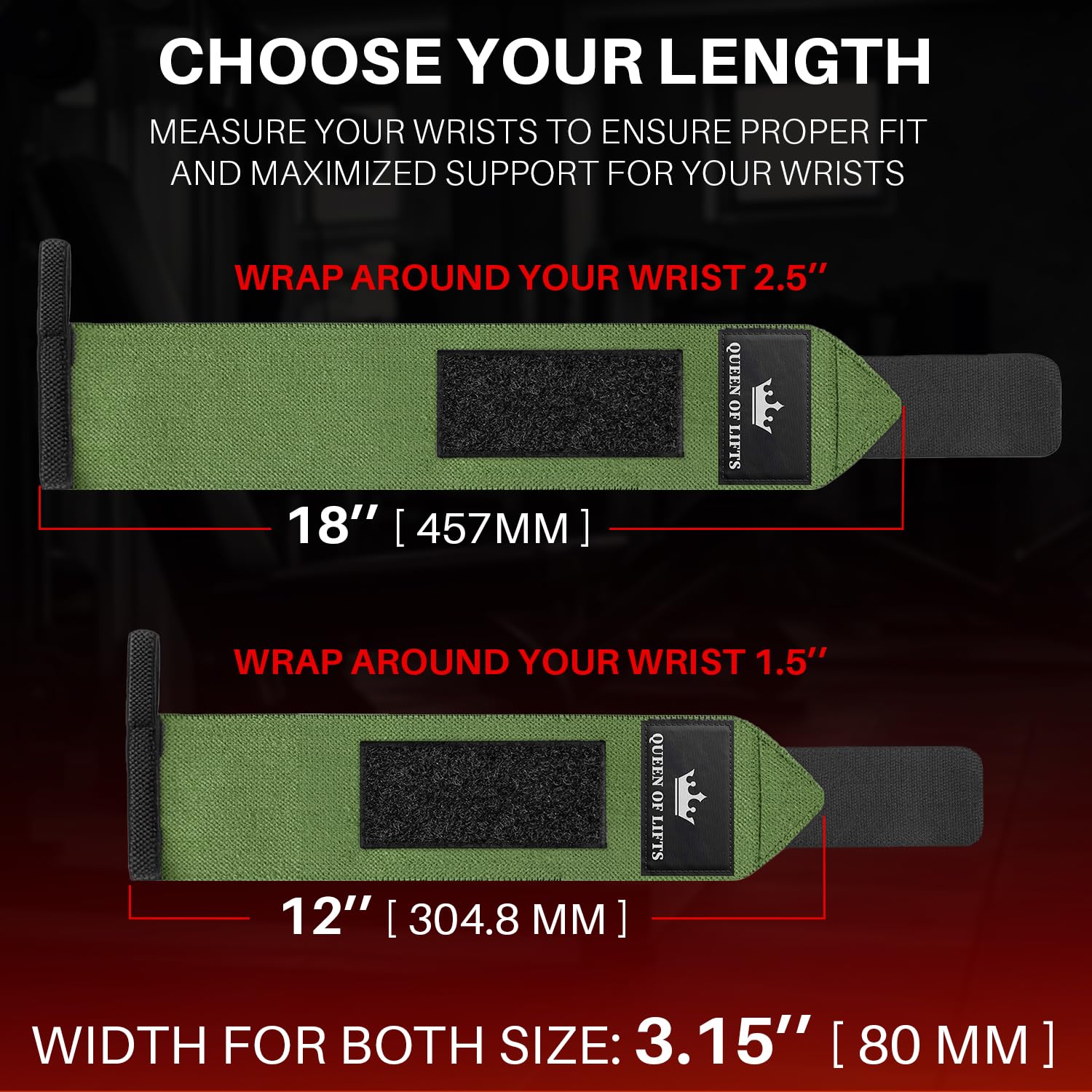 Wrist Wraps – Arms on Fire – Military Green – 12 - image 5