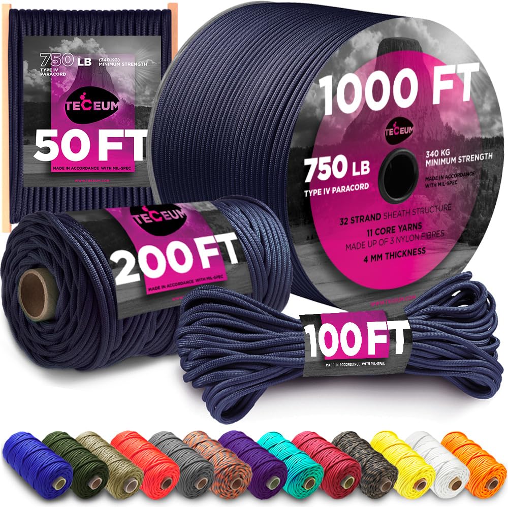 Paracord IV 750 Navy Blue – 200 ft - image 1