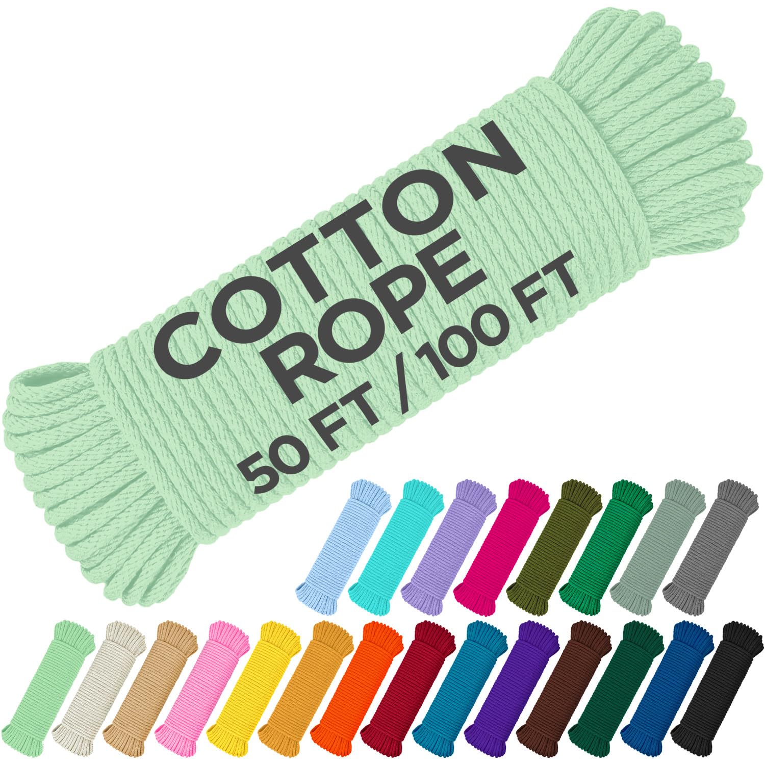Rope Cotton 3/16" 100 ft Mint - image 1