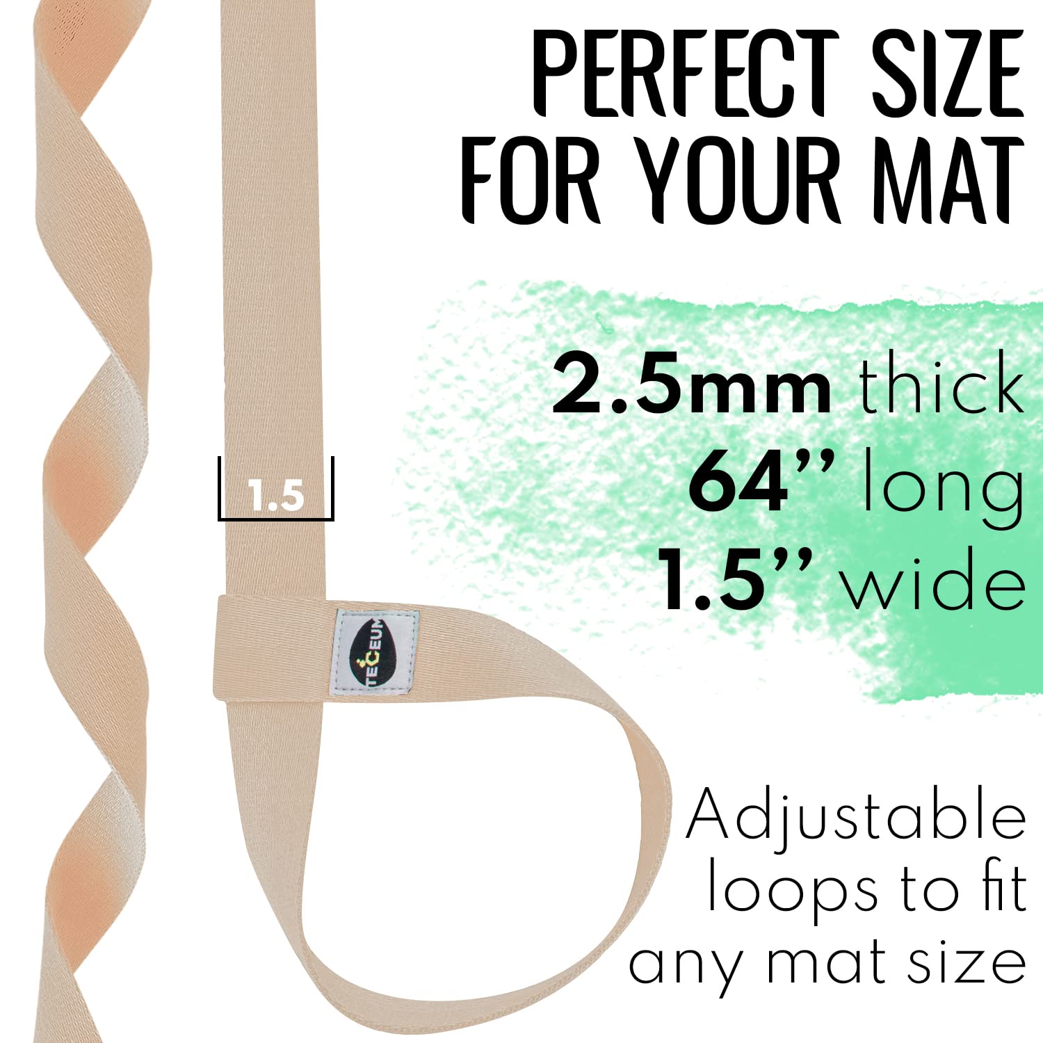 Yoga Mat Straps – Polycotton – Green Avocado – 64 IN - image 4