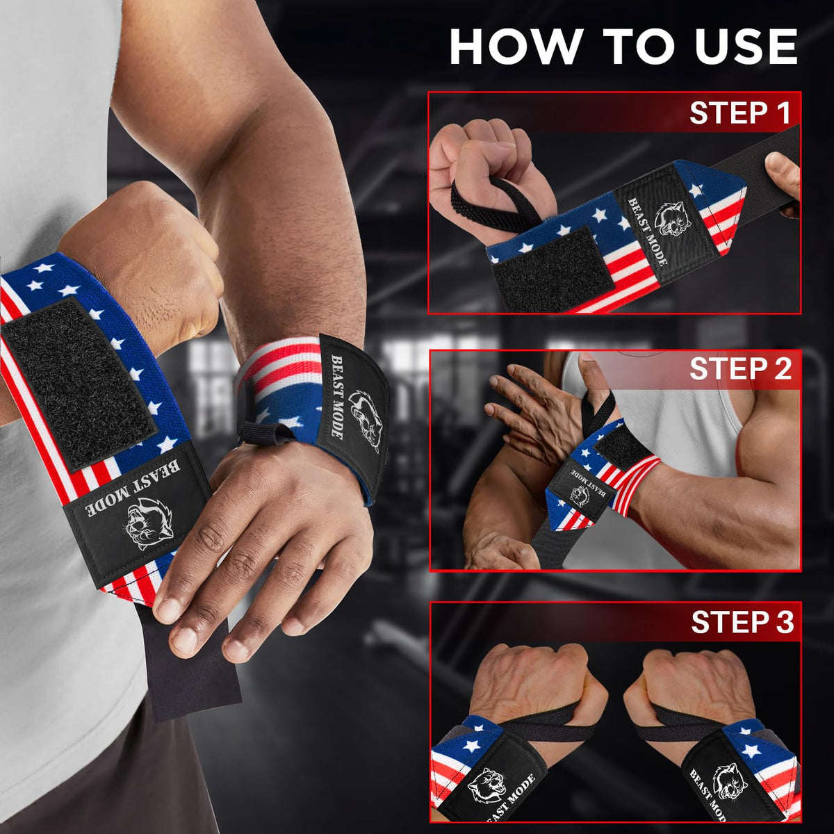 Wrist Wraps – Queen of Lifts – US Flag – 12 - image 7