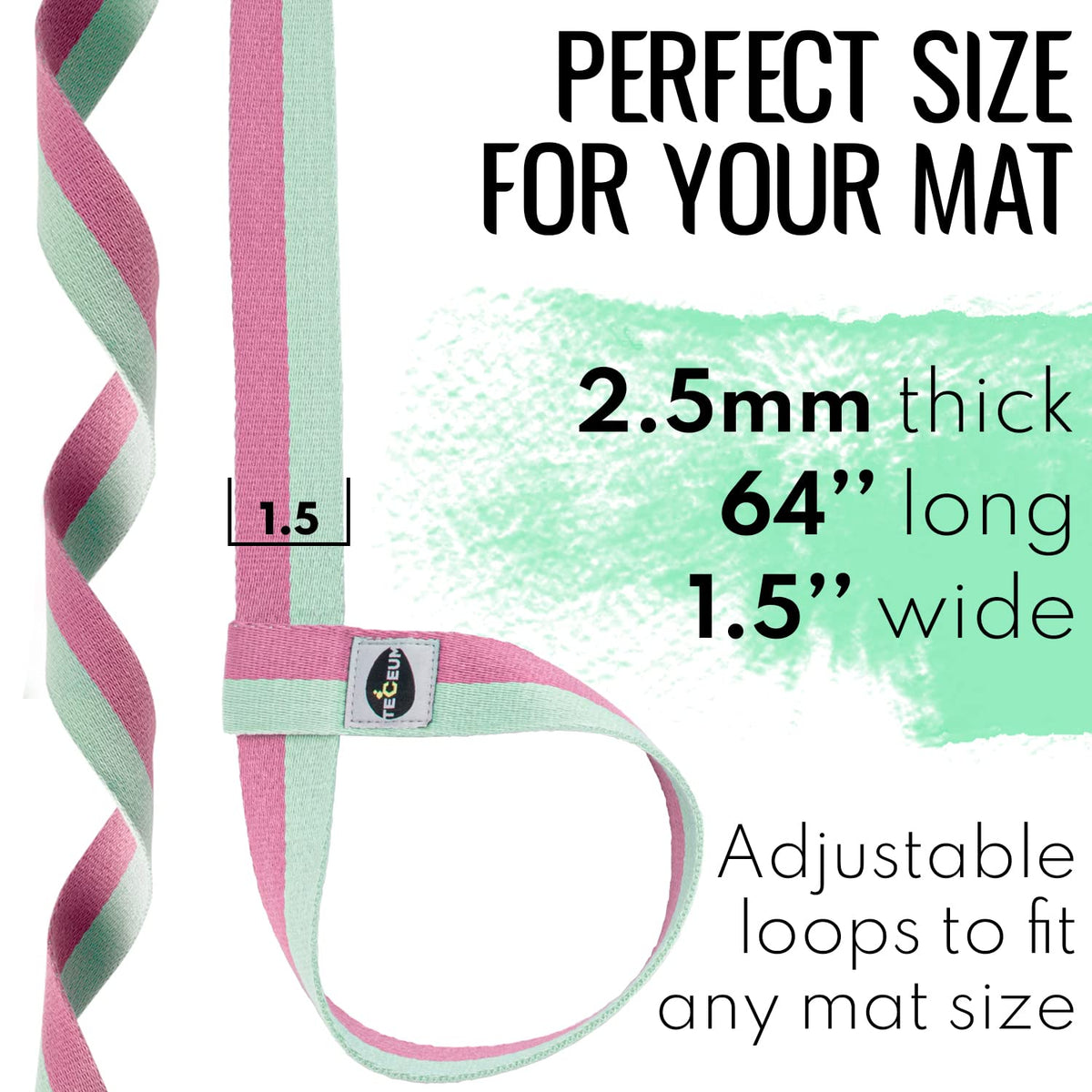 Yoga Mat Straps – Polycotton – Lavender Green – 64 IN - image 3