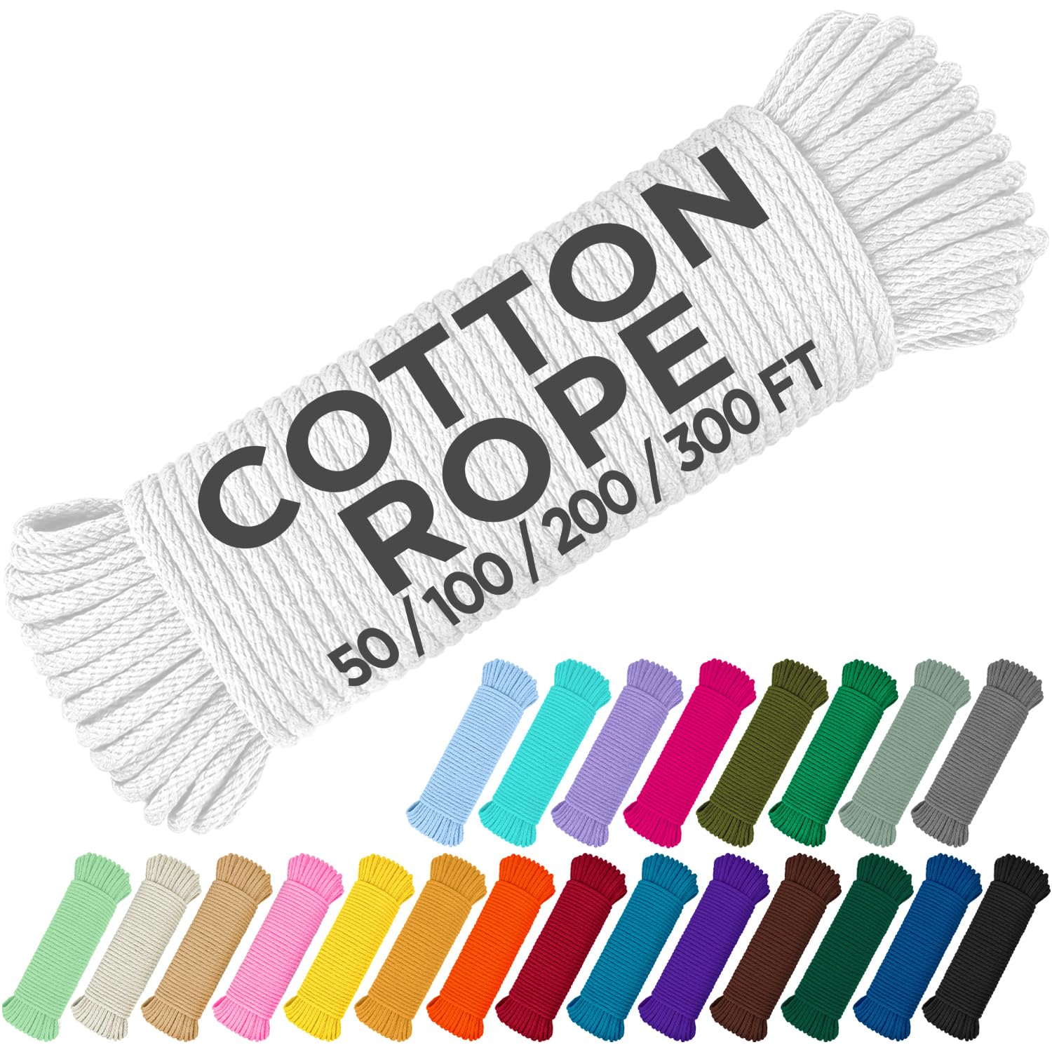 Rope Cotton 3/16" 100 ft White - image 1