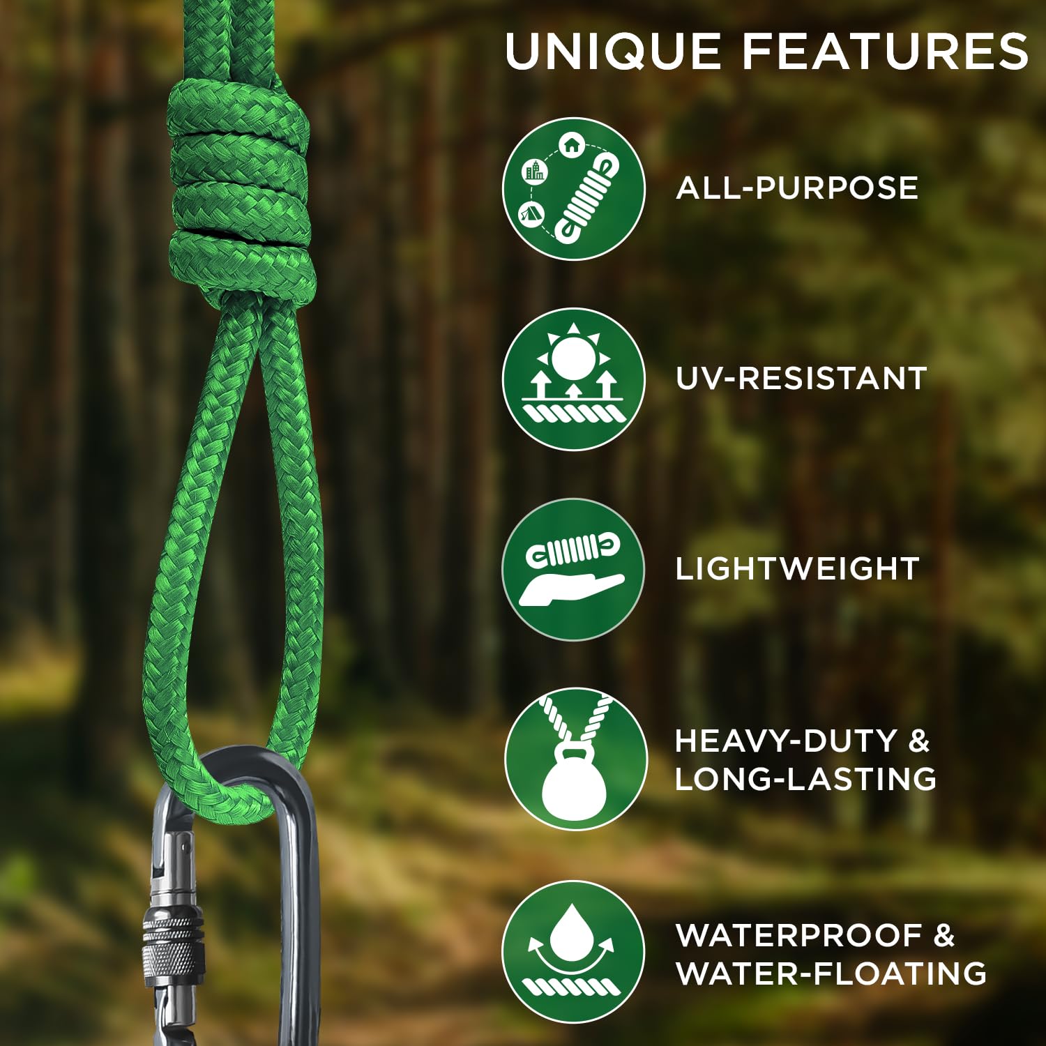Rope Polypropylene 1/4" 150 ft Green - image 4