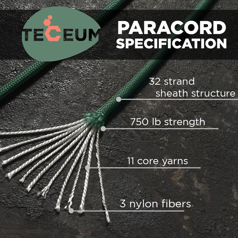 Paracord IV 750 Dark Emerald Green – 100 ft - image 2