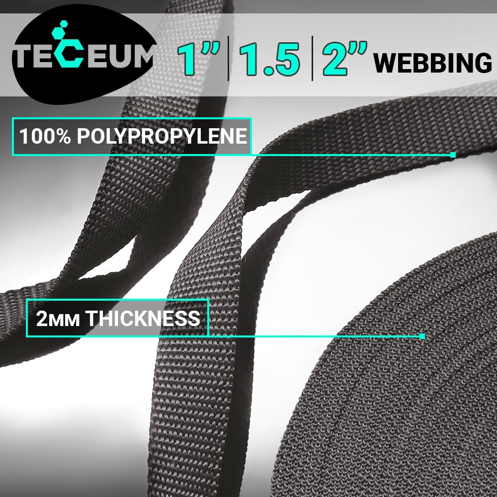 1.5" Inch Webbing – Charcoal – 10 Yards - image 2