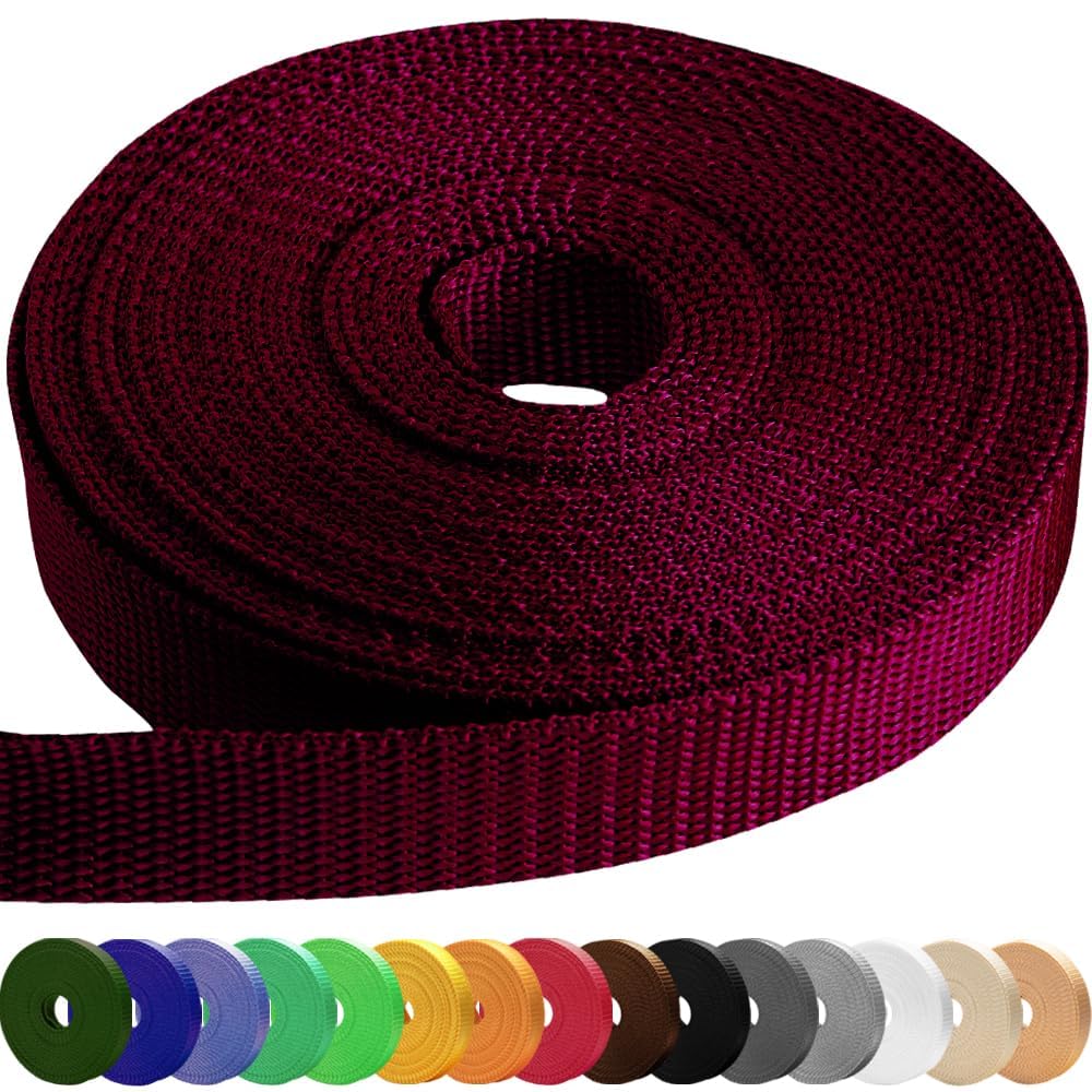 1.5" Inch Webbing – Burgundi – 25 Yards - image 1