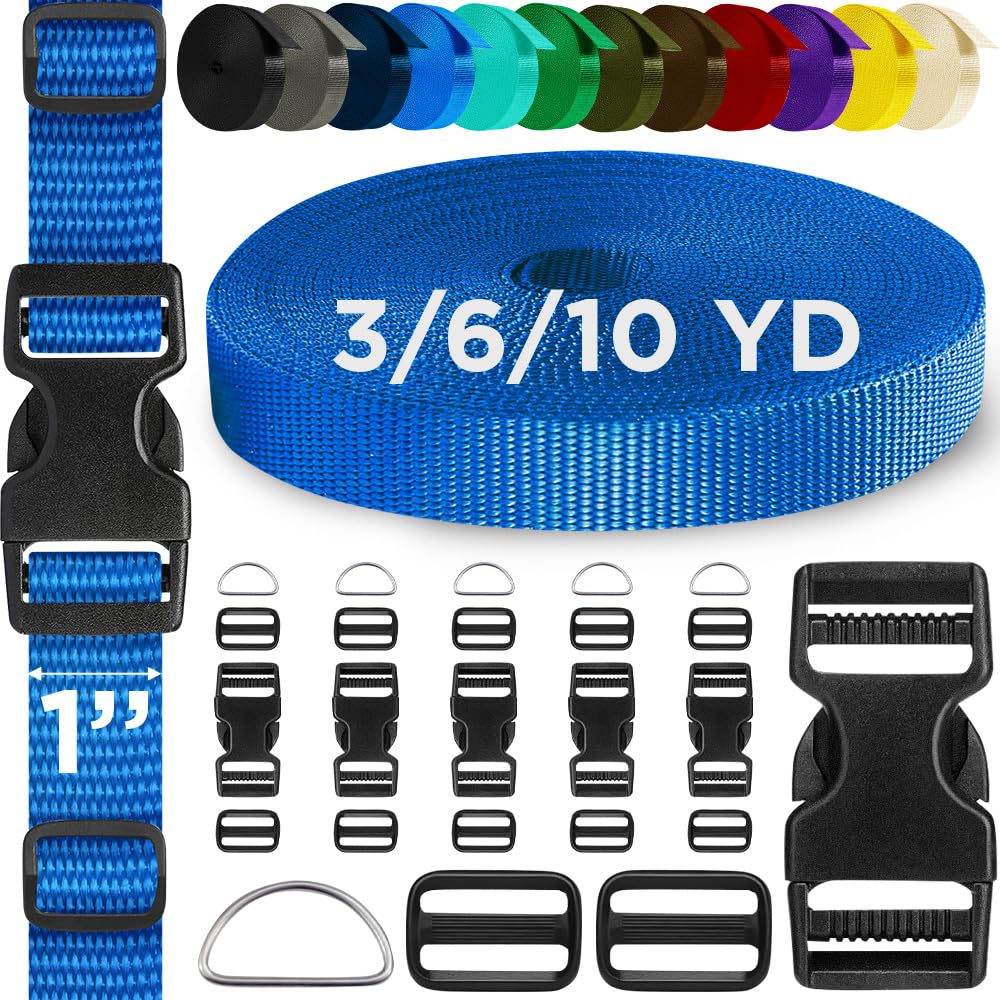 1" Buckles & Strap Kit – Simple Blue – 6 Yards - image 1