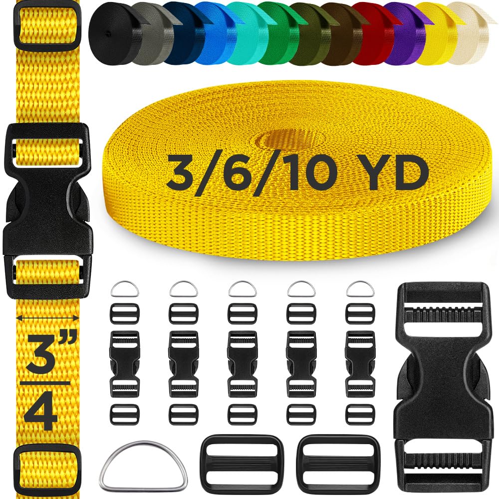 3/4" Buckles & Strap Kit – Honey Yellow – 6 Yards - image 1