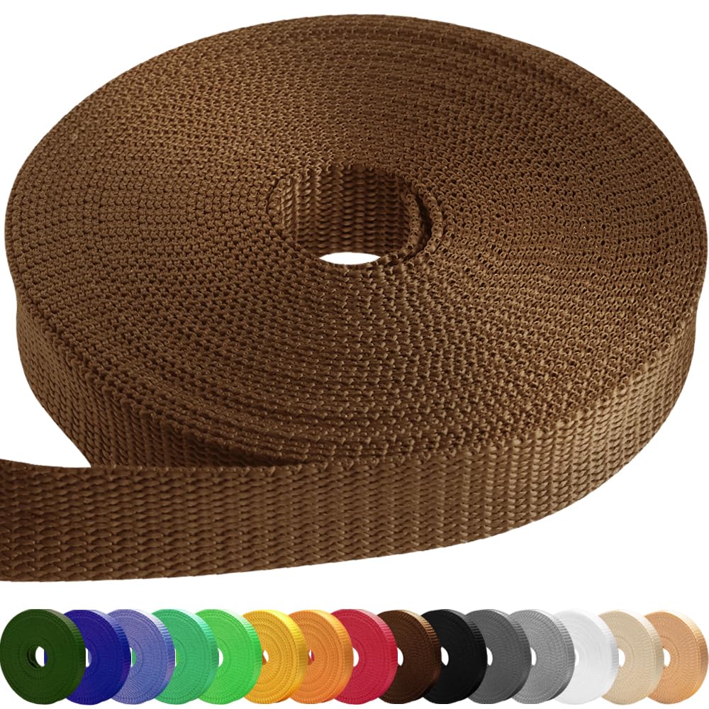 1 Inch Webbing – Light Brown – 10 Yards - image 1