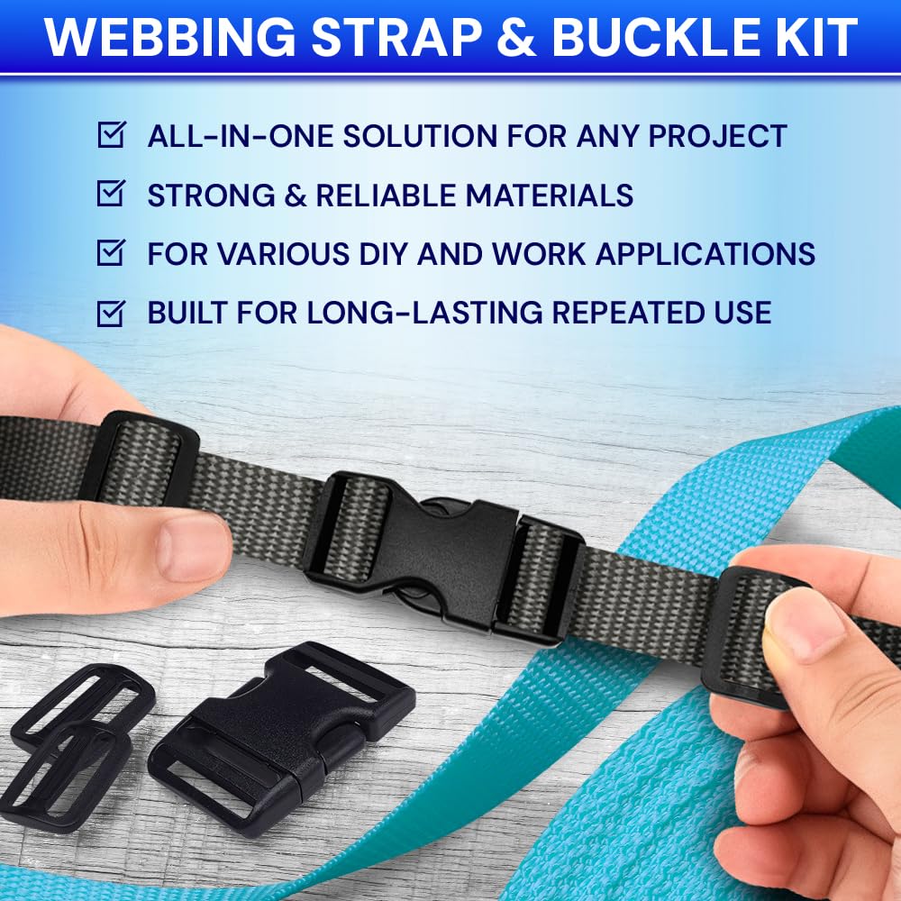 1" Buckles & Strap Kit – Charcoal – 6 Yards - image 2