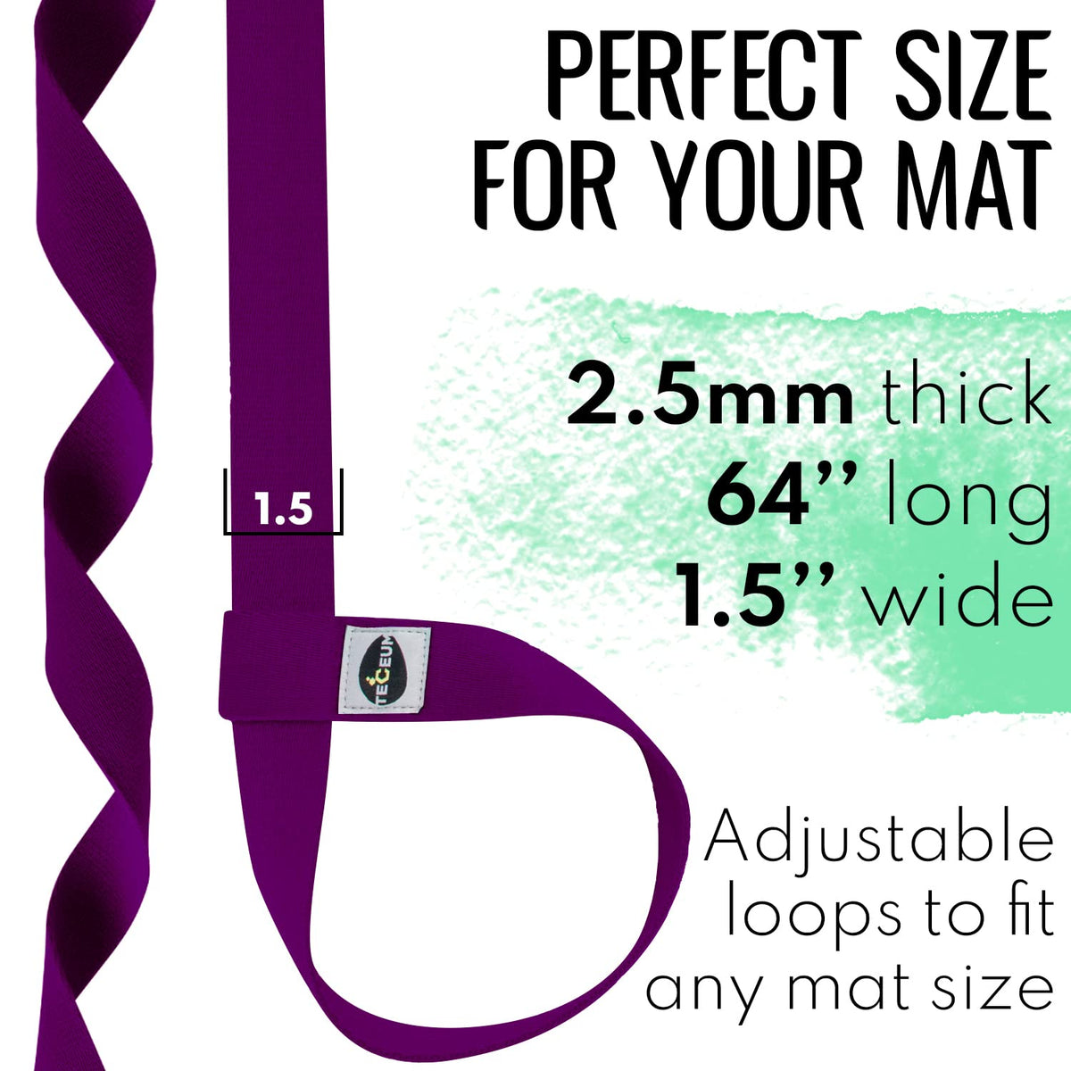 Yoga Mat Straps – Polycotton – Deep Purple – 64 IN - image 4