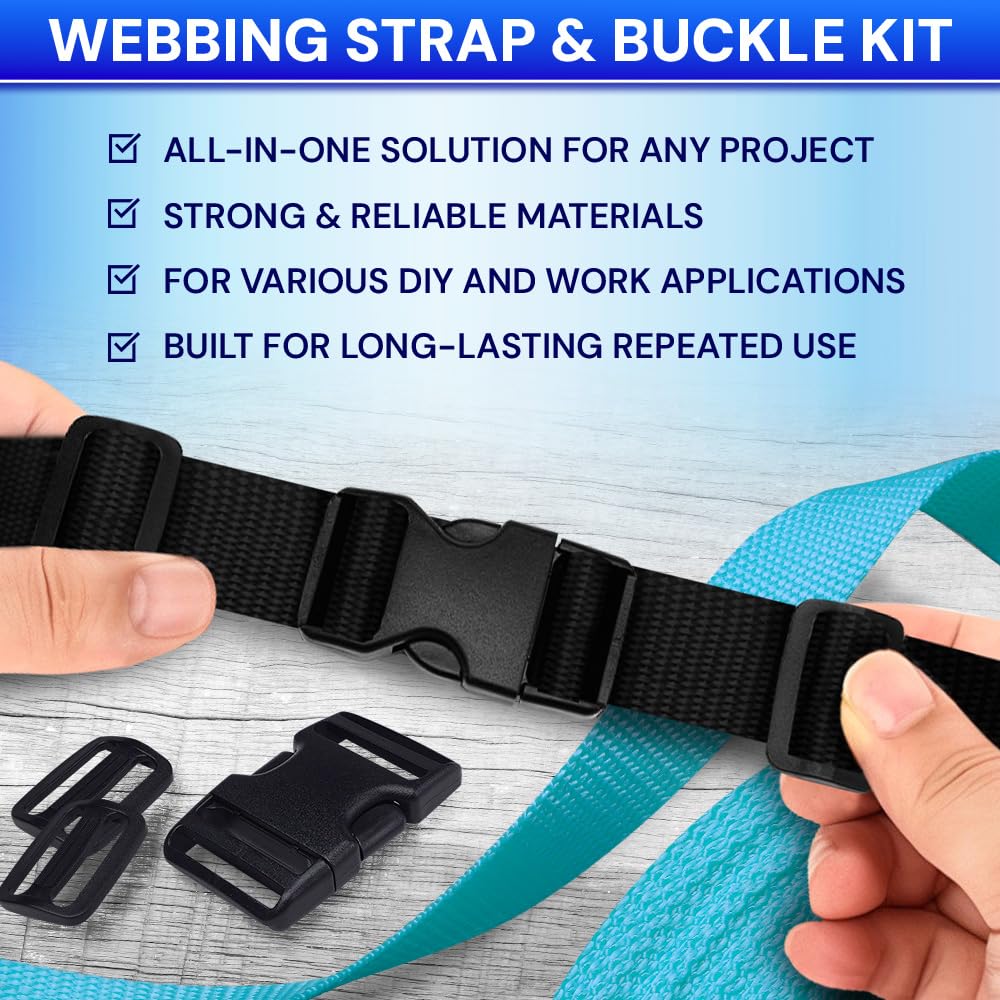 2" Buckles & Strap Kit – Black – 6 Yards - image 2