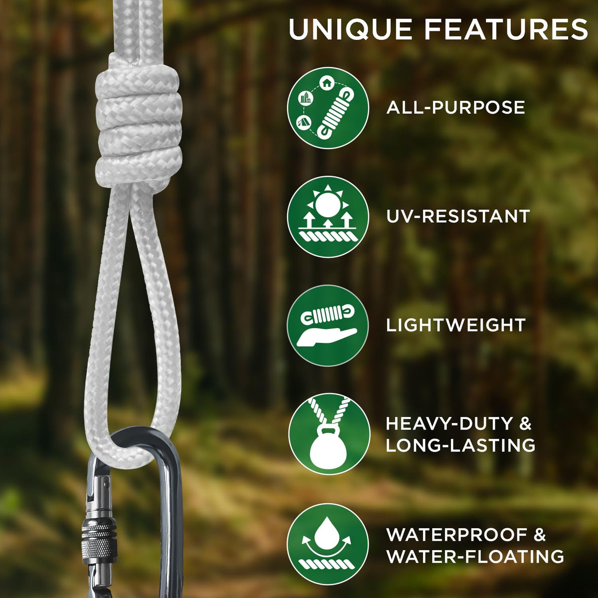Rope Polypropylene 1/4" 90 ft White - image 4