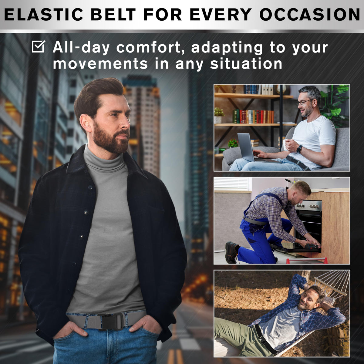 Tactical Belt – Gray – B5 – M - image 2