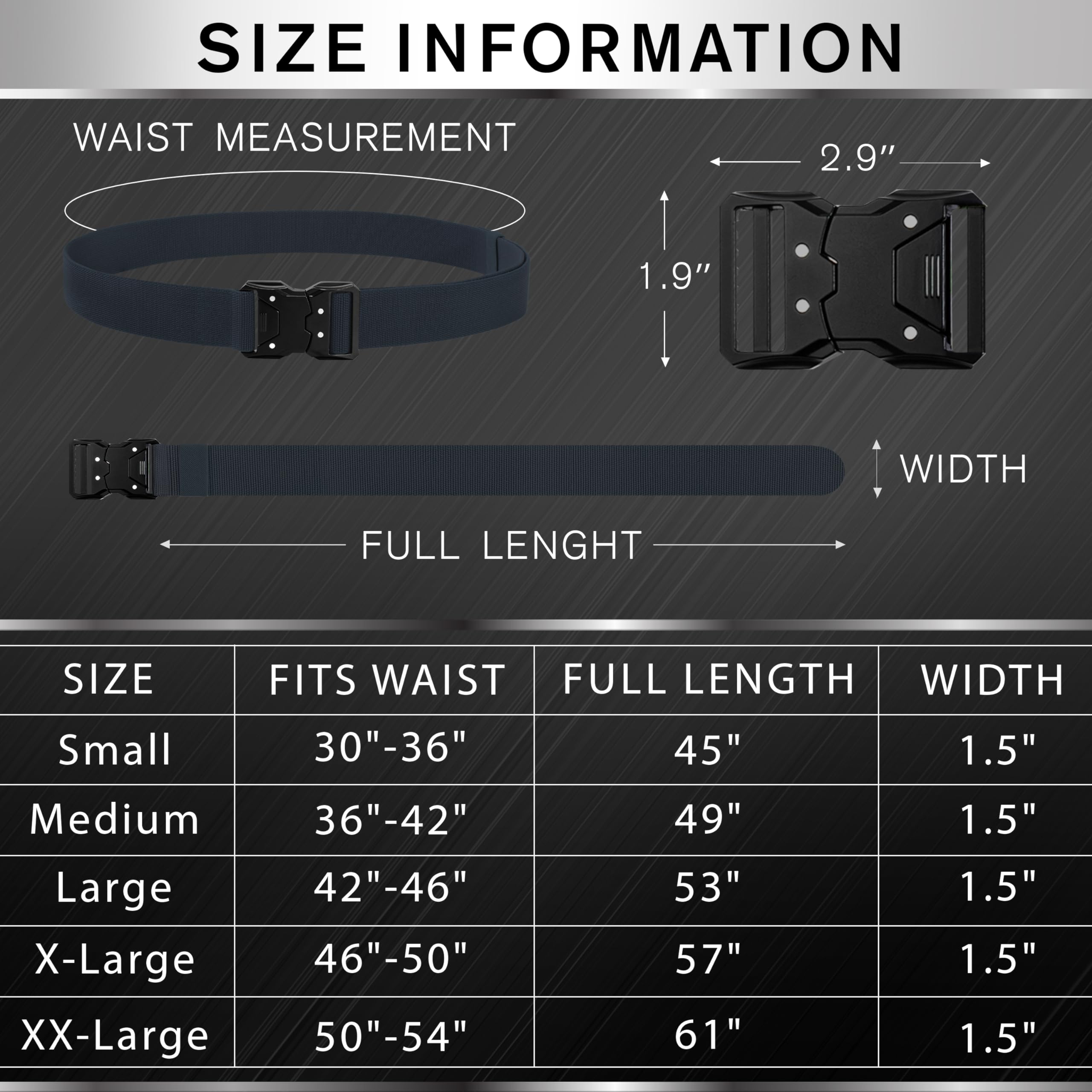Tactical Belt – Navy Blue – B6 – S - image 7