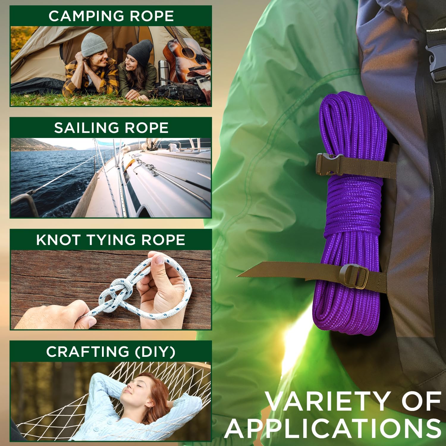 Rope Polypropylene 3/8" 90 ft Purple - image 5
