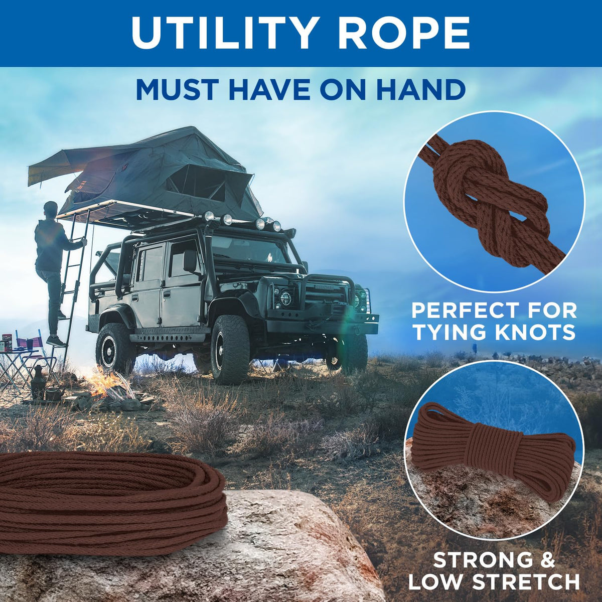 Rope Cotton 3/16" 100 ft Brown - image 6