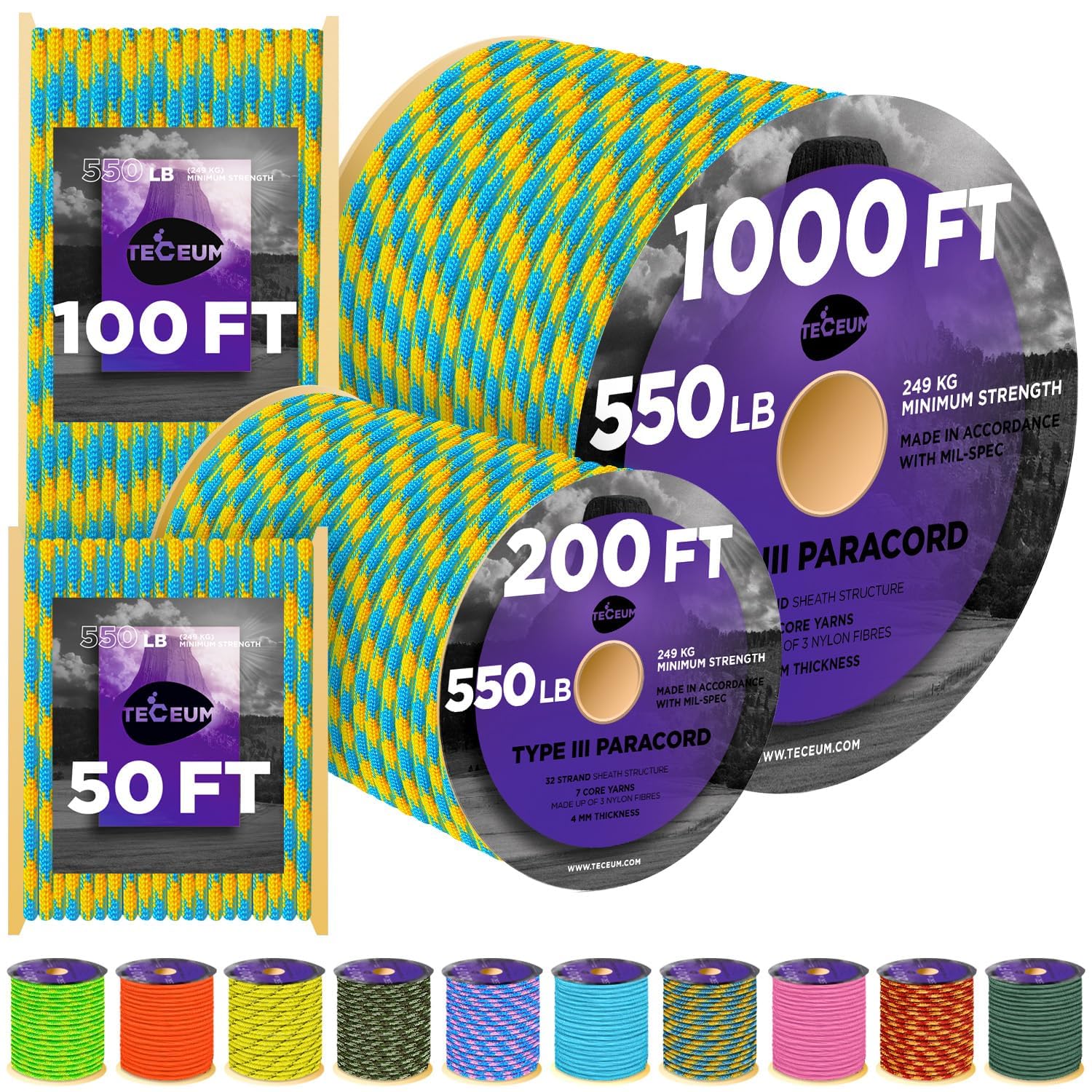 Paracord III 550 Sun Sky – 1000 ft - image 1