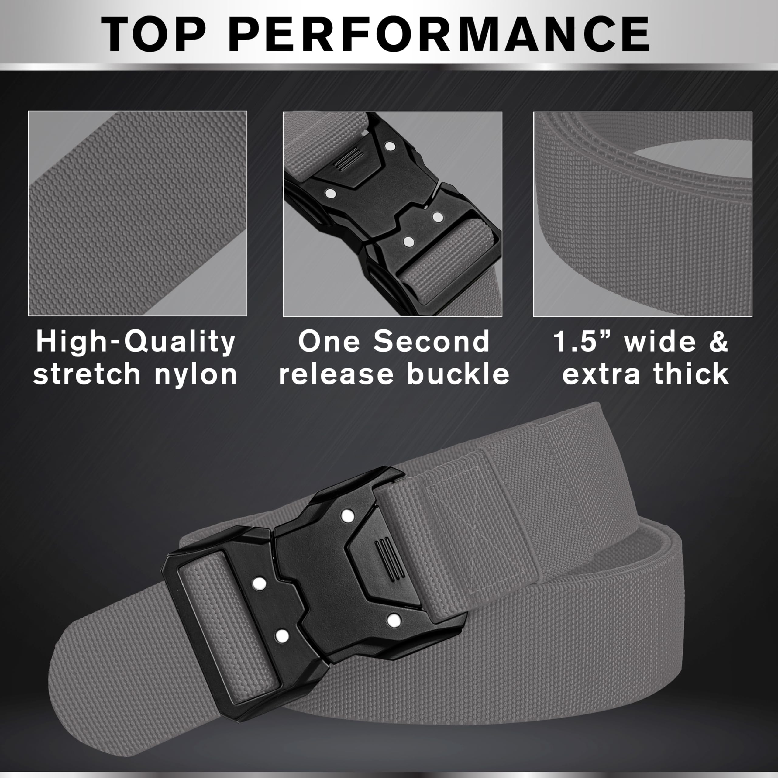 Tactical Belt – Gray – B6 – M - image 4