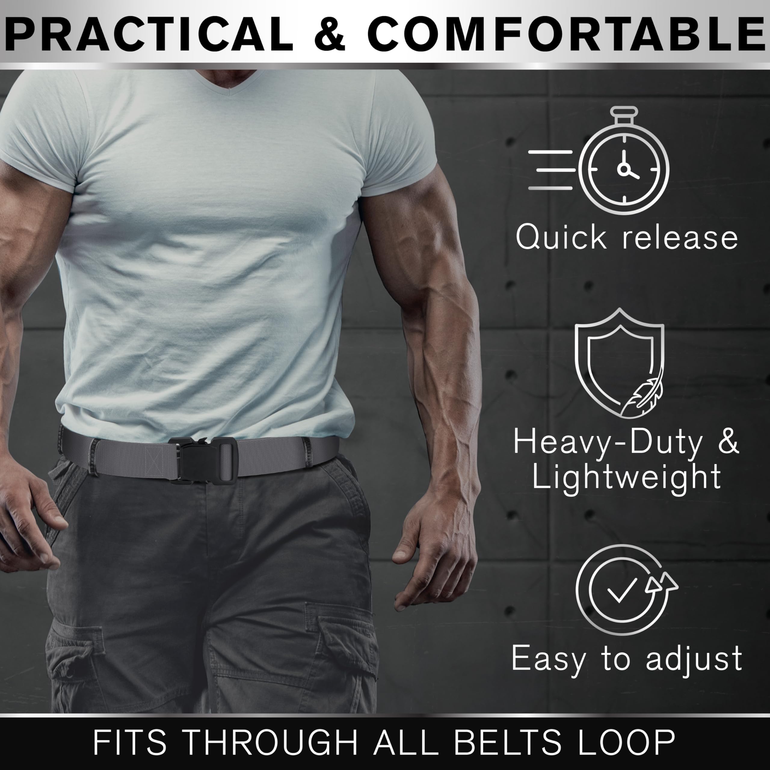 Tactical Belt – Gray – B5 – L - image 5