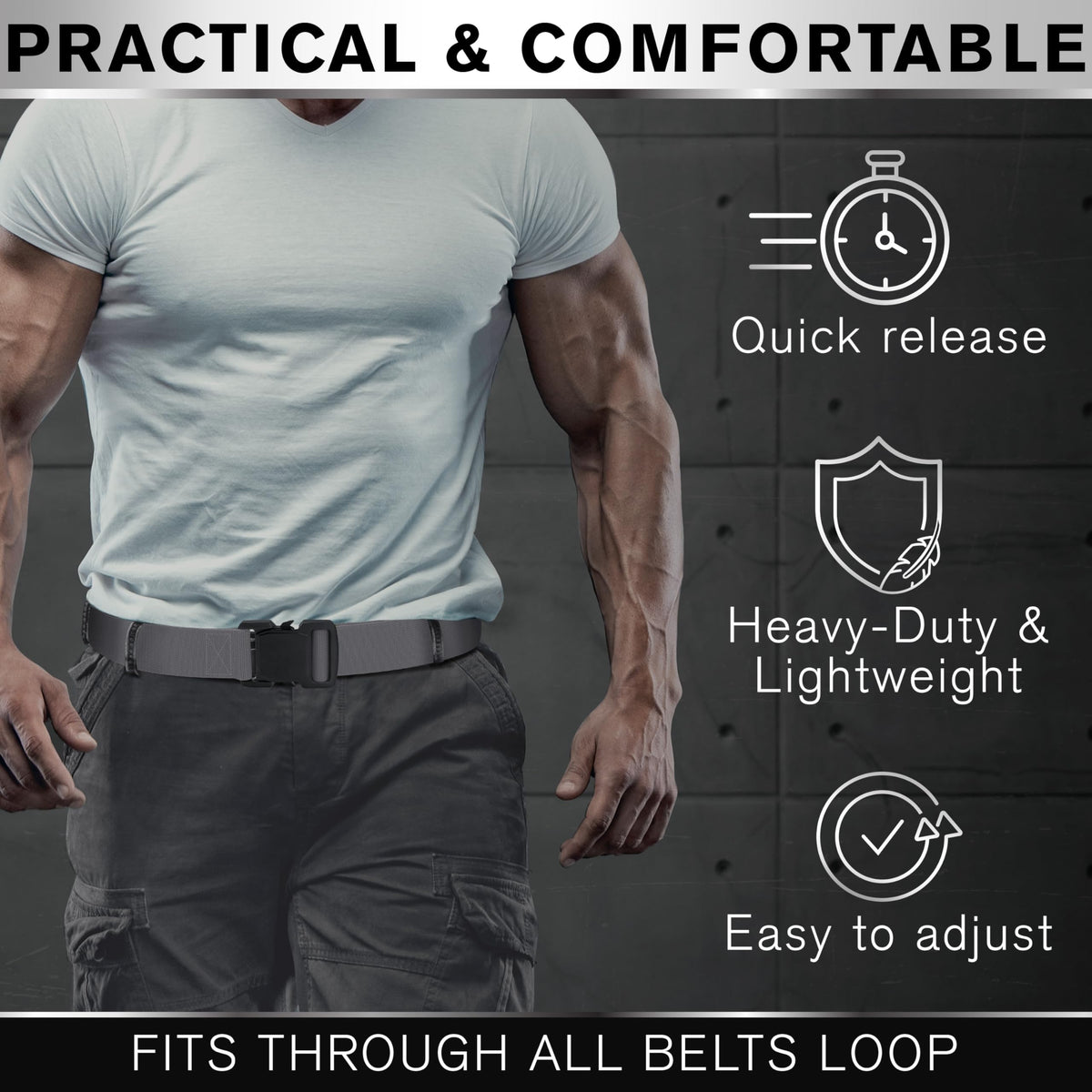Tactical Belt – Gray – B5 – M - image 4