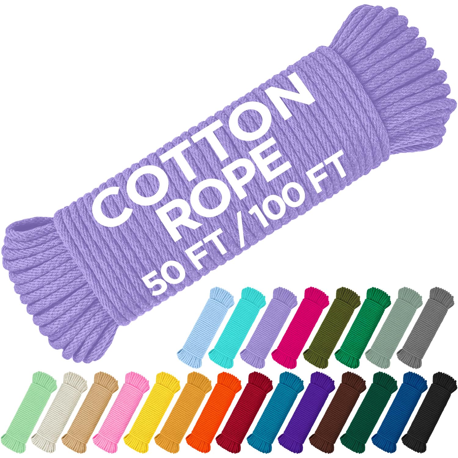 Rope Cotton 3/16" 50 ft Lavander - image 1
