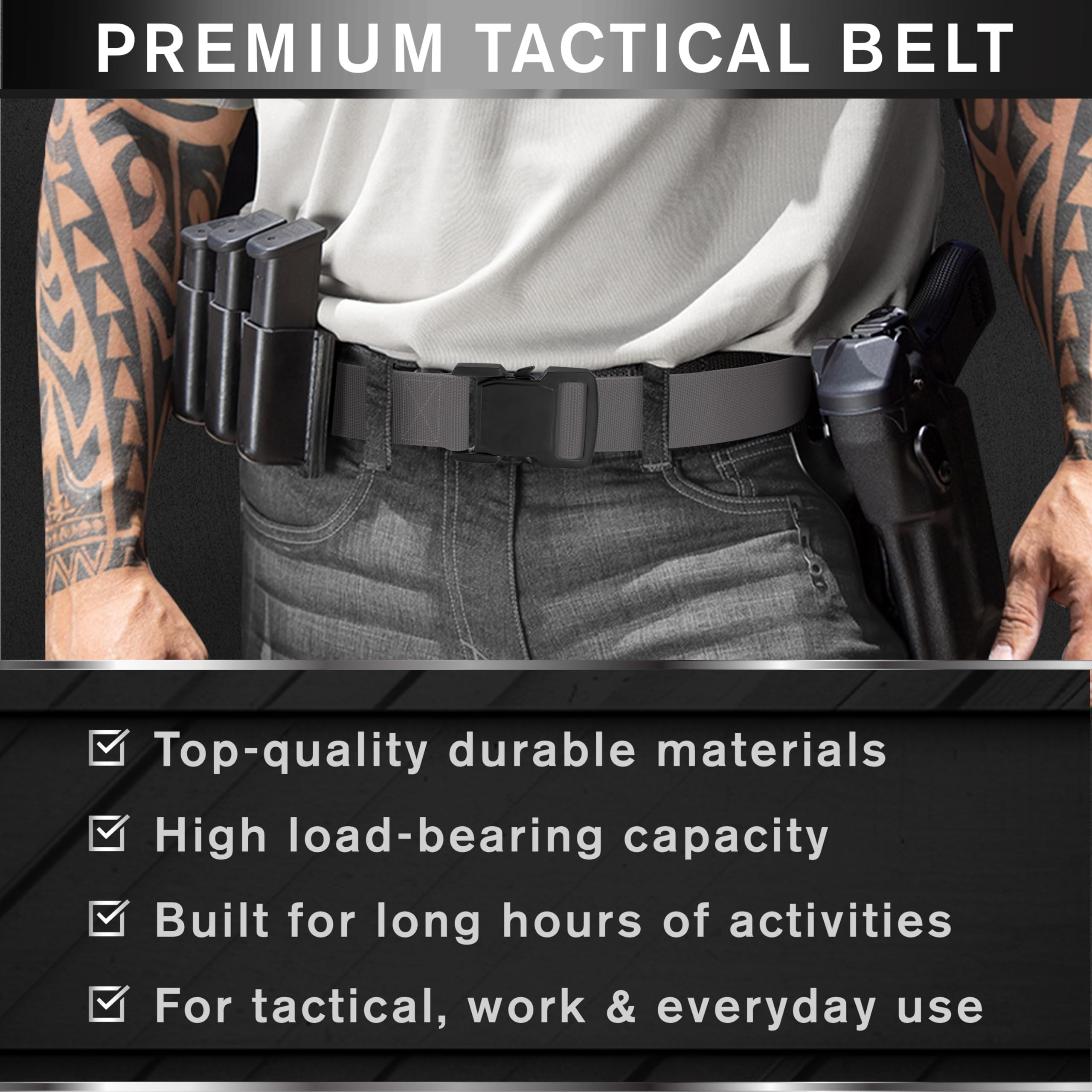 Tactical Belt – Gray – B5 – L - image 2