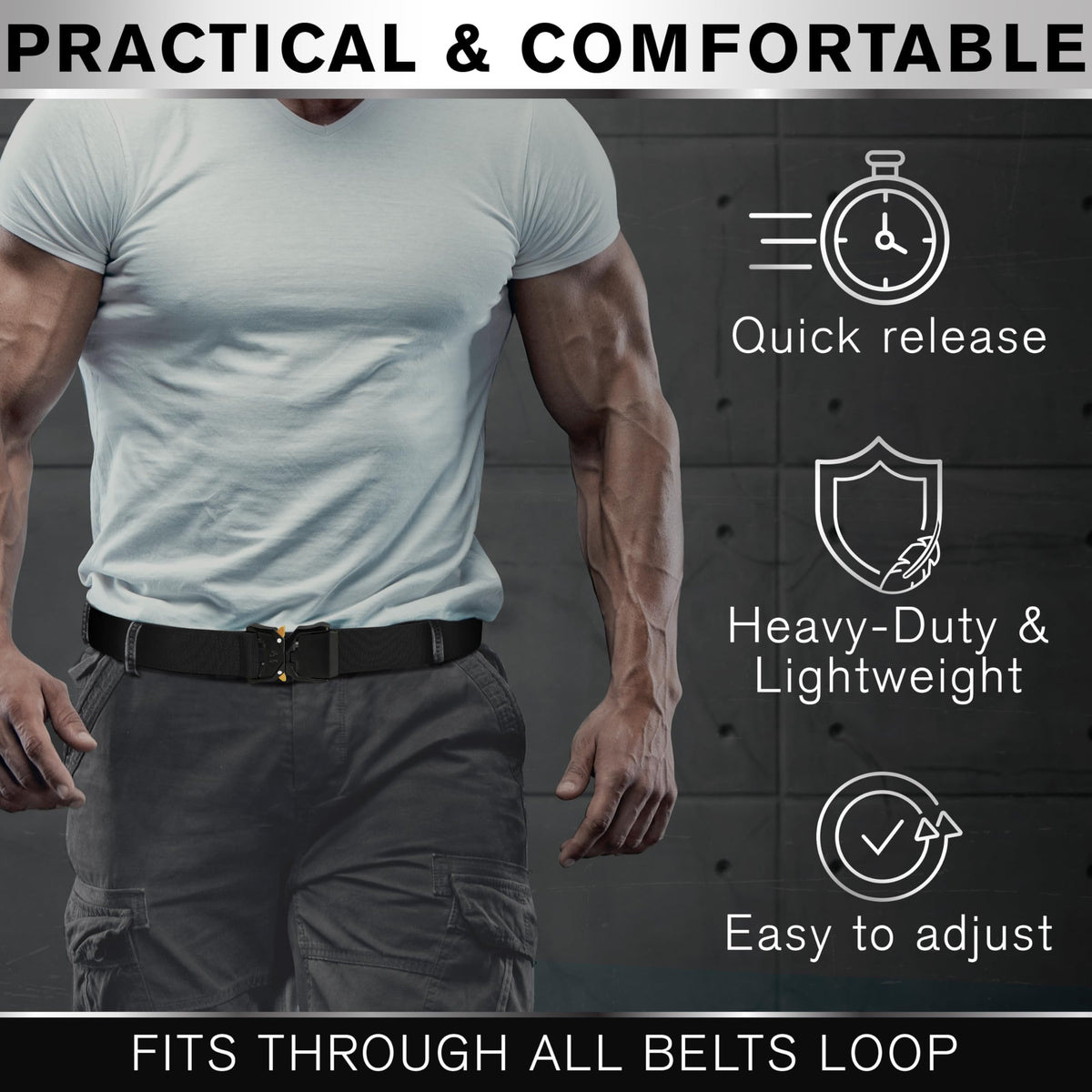 Tactical Belt – Black – B1 – S - image 4
