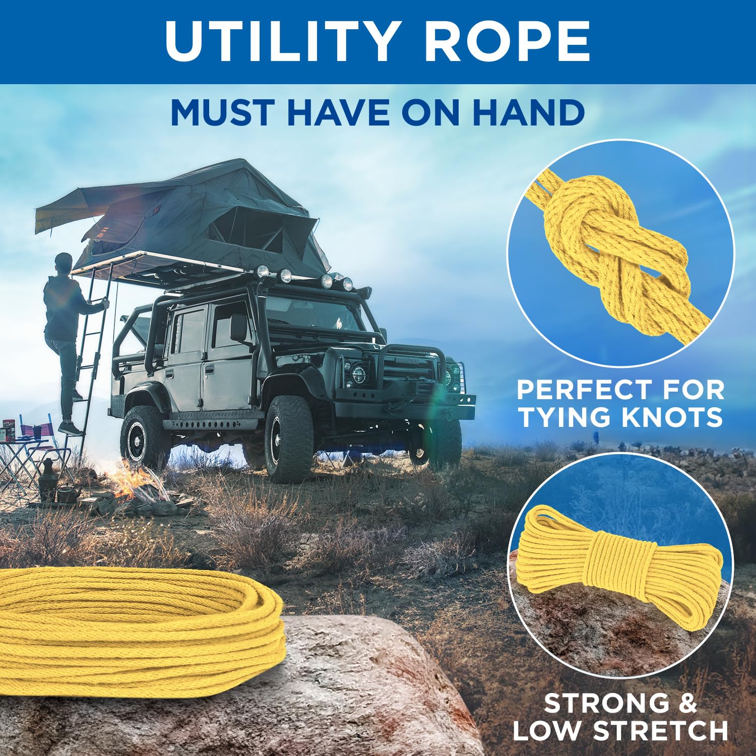 Rope Cotton 3/16" 50 ft Yellow - image 6