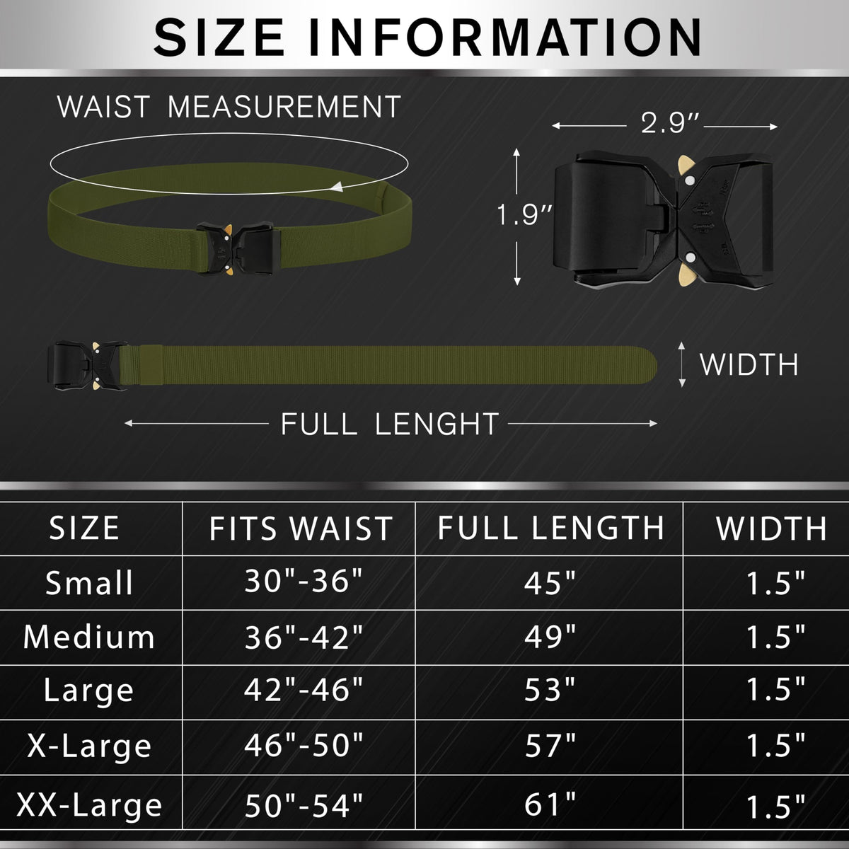 Tactical Belt – Green – B1 – S - image 7