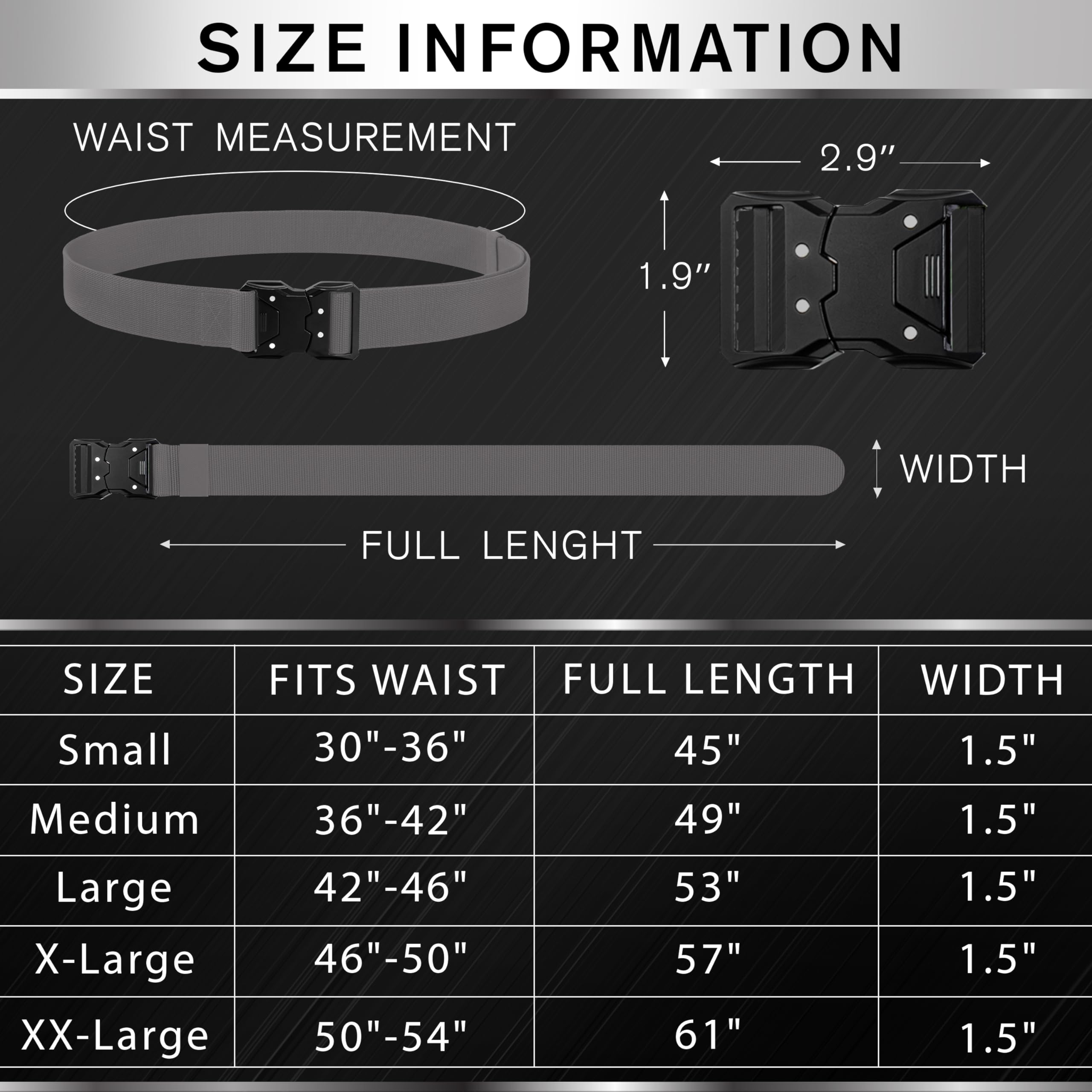 Tactical Belt – Gray – B6 – S - image 7