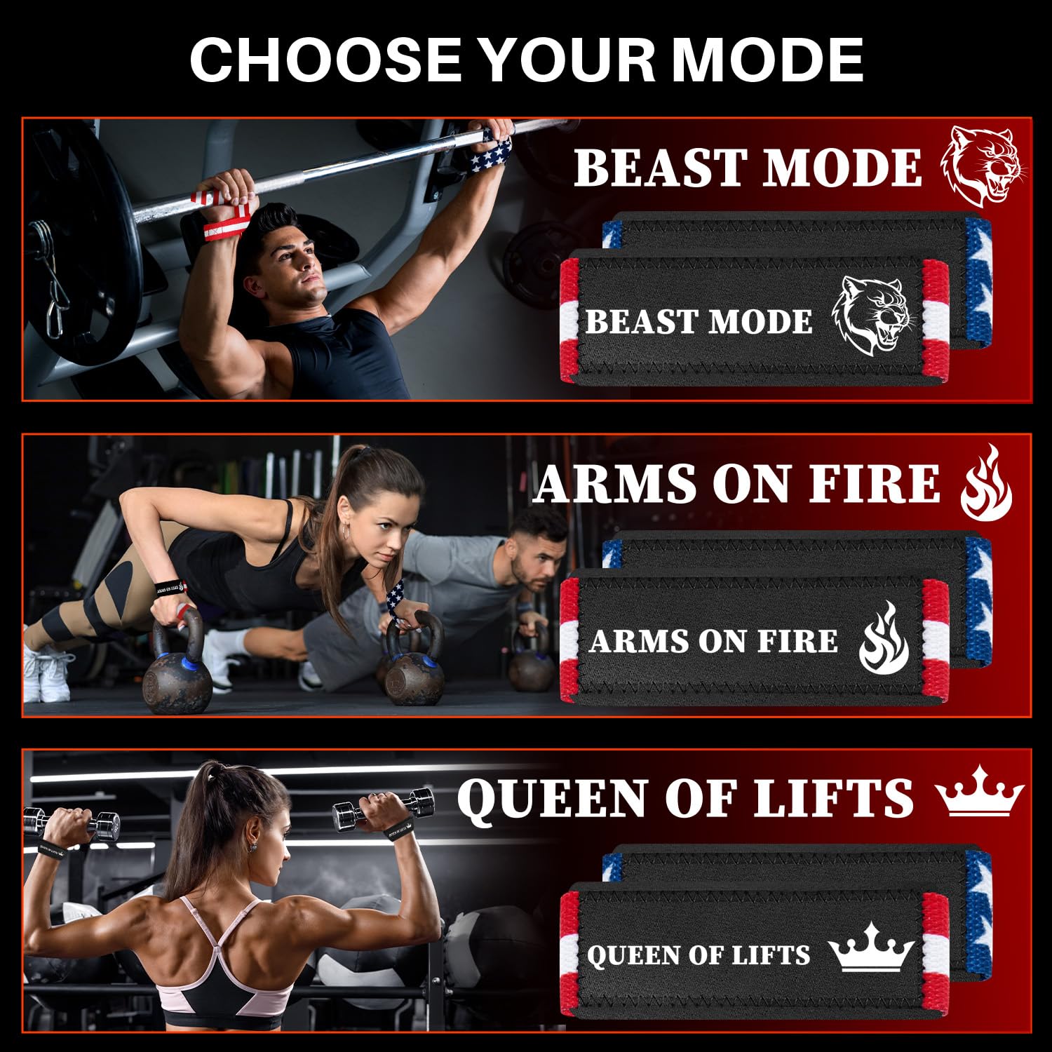 Wrist Straps – Arms on Fire – US Flag - image 4