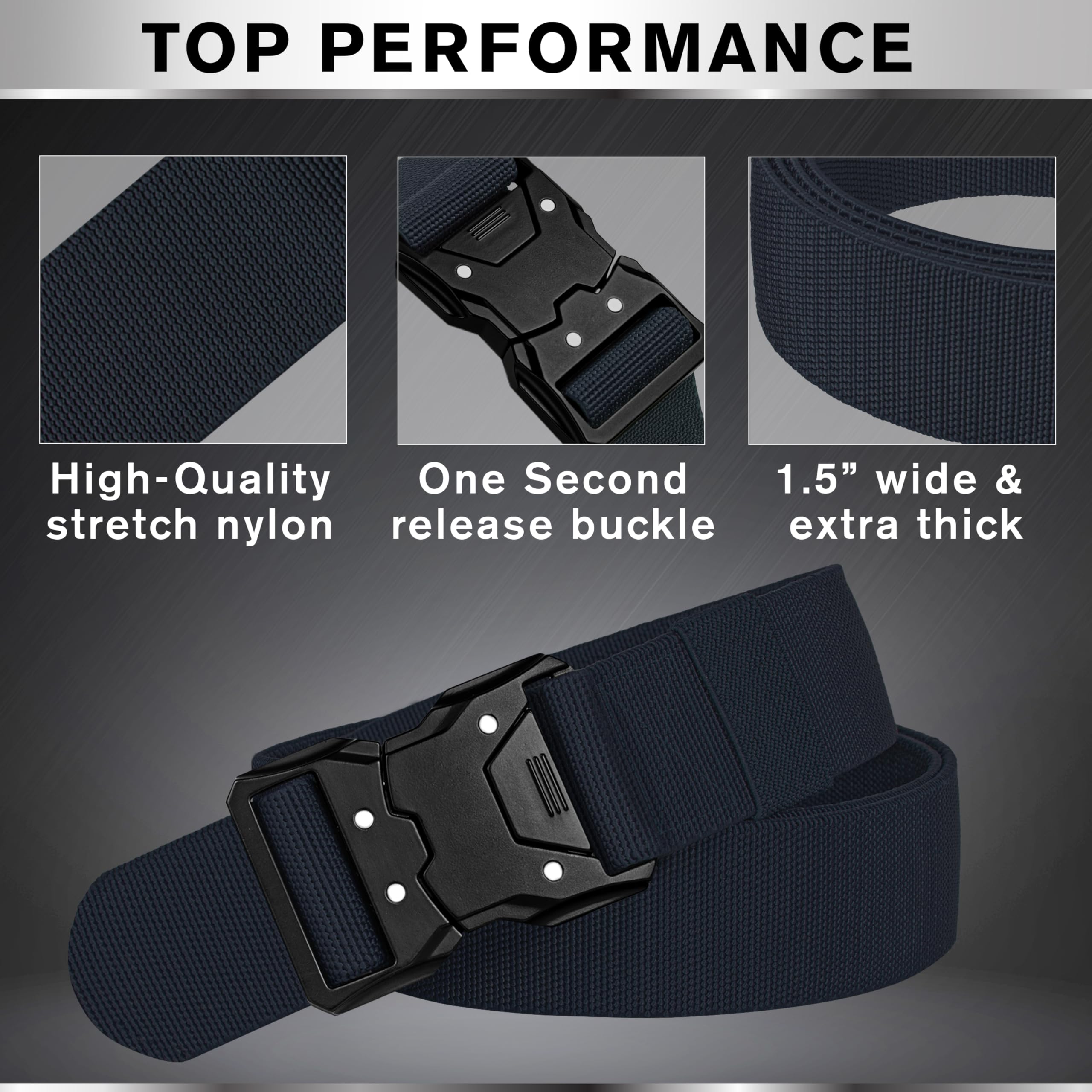 Tactical Belt – Navy Blue – B6 – S - image 3