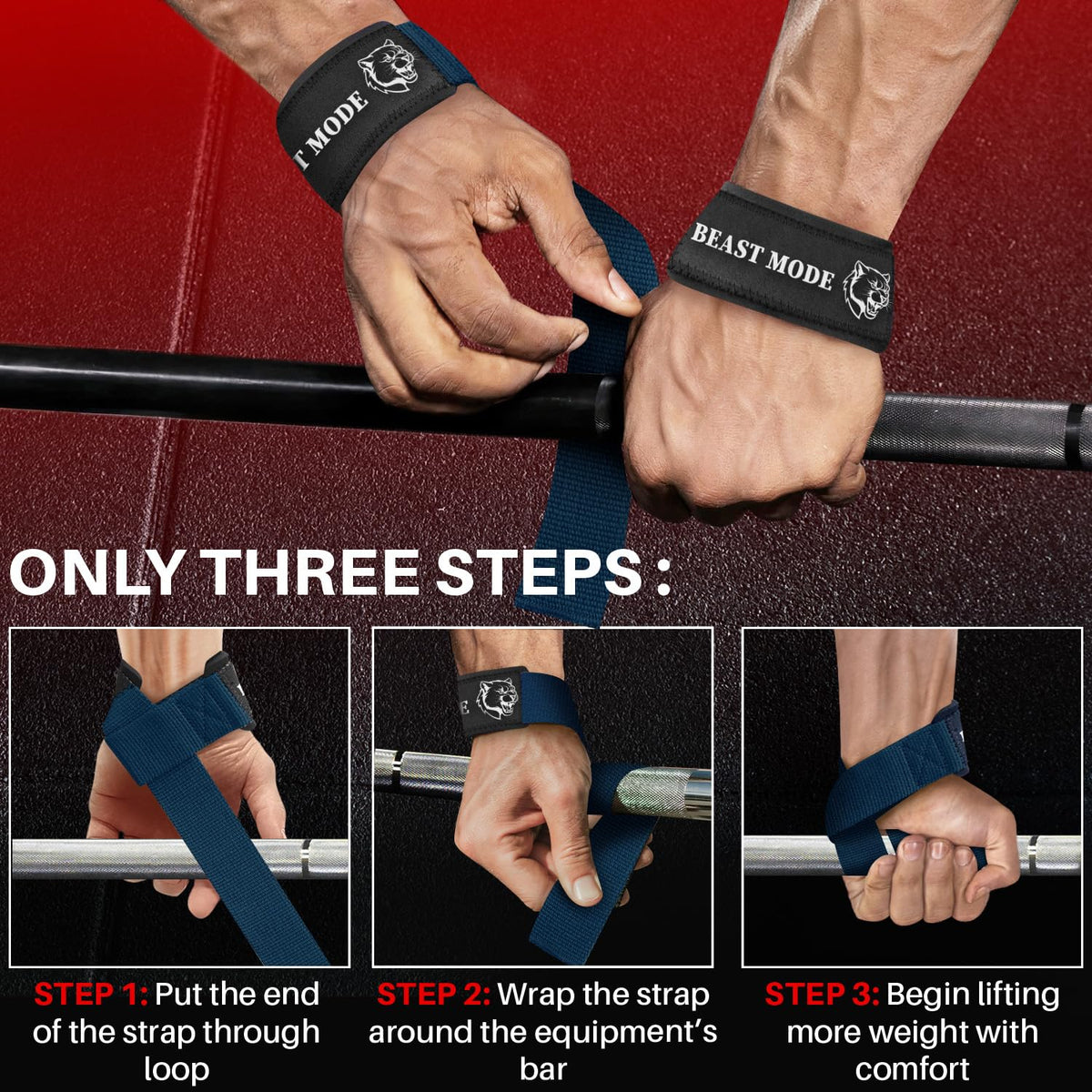 Wrist Straps – Arms on Fire – Navy Blue - image 7